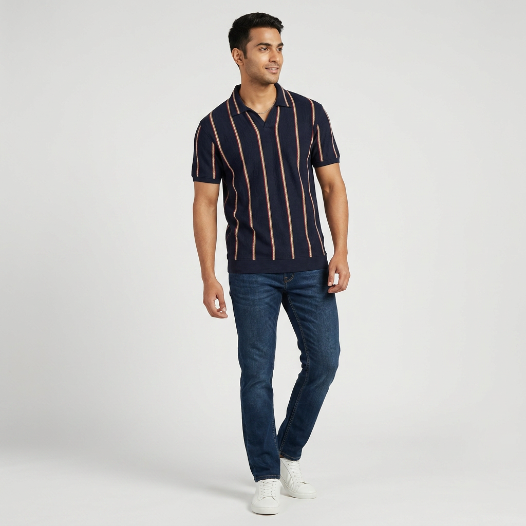 Striped Island Polo T-Shirt