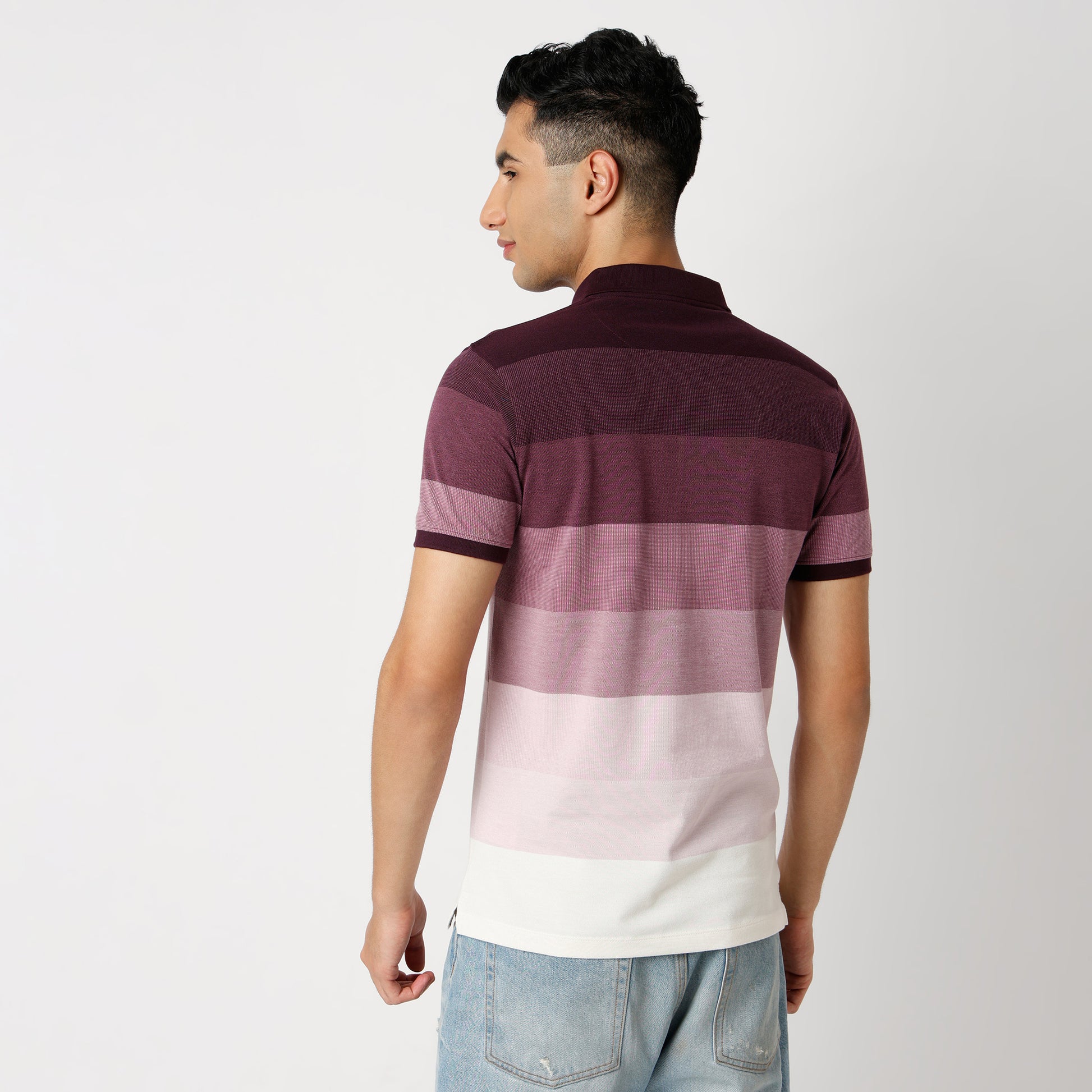 Regular Fit Striped Regular Length Polo T-Shirt