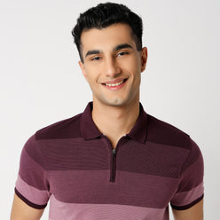 Regular Fit Striped Regular Length Polo T-Shirt