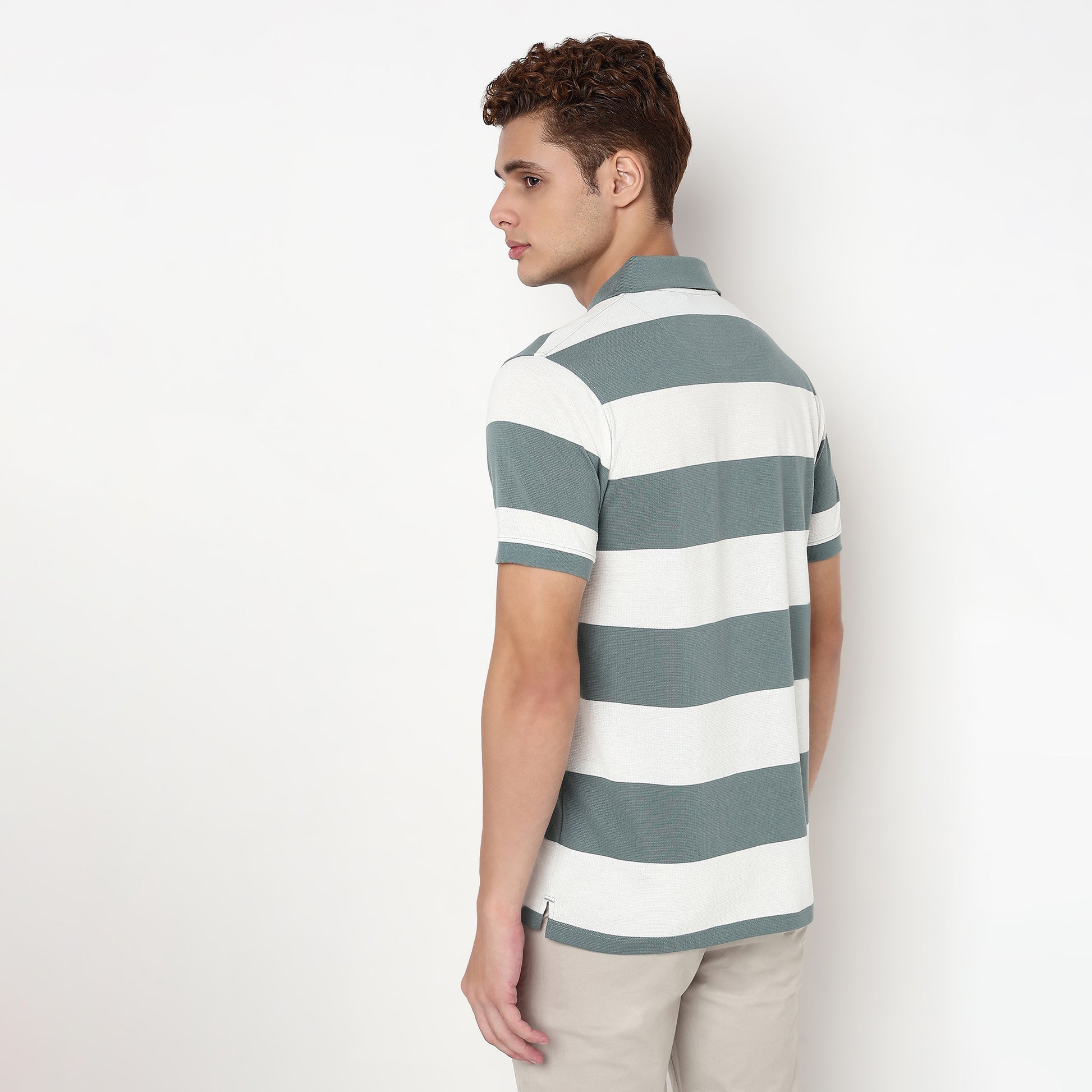 Knitted Striped Madison Polo T-Shirt