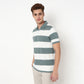 Knitted Striped Madison Polo T-Shirt