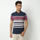 Regular Fit Striped Polo Neck T-Shirt