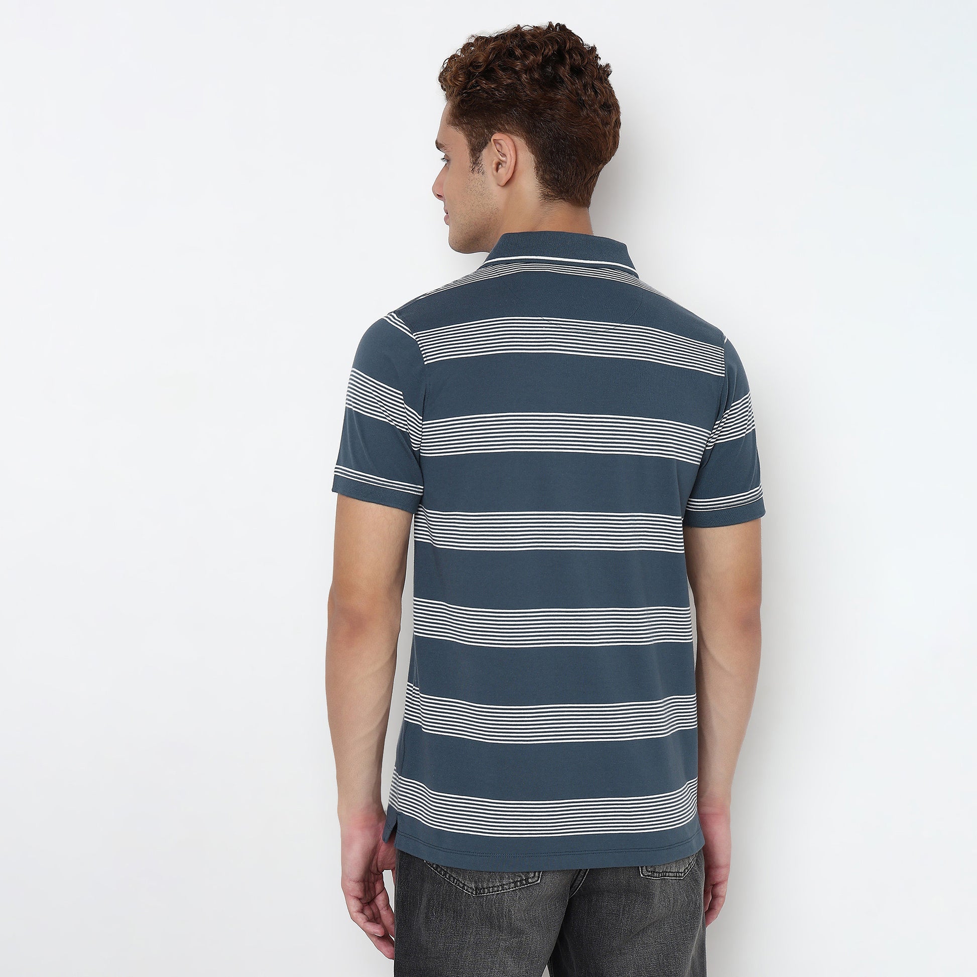 Knitted Striped Madison Polo T-Shirt
