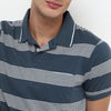 Knitted Striped Madison Polo T-Shirt