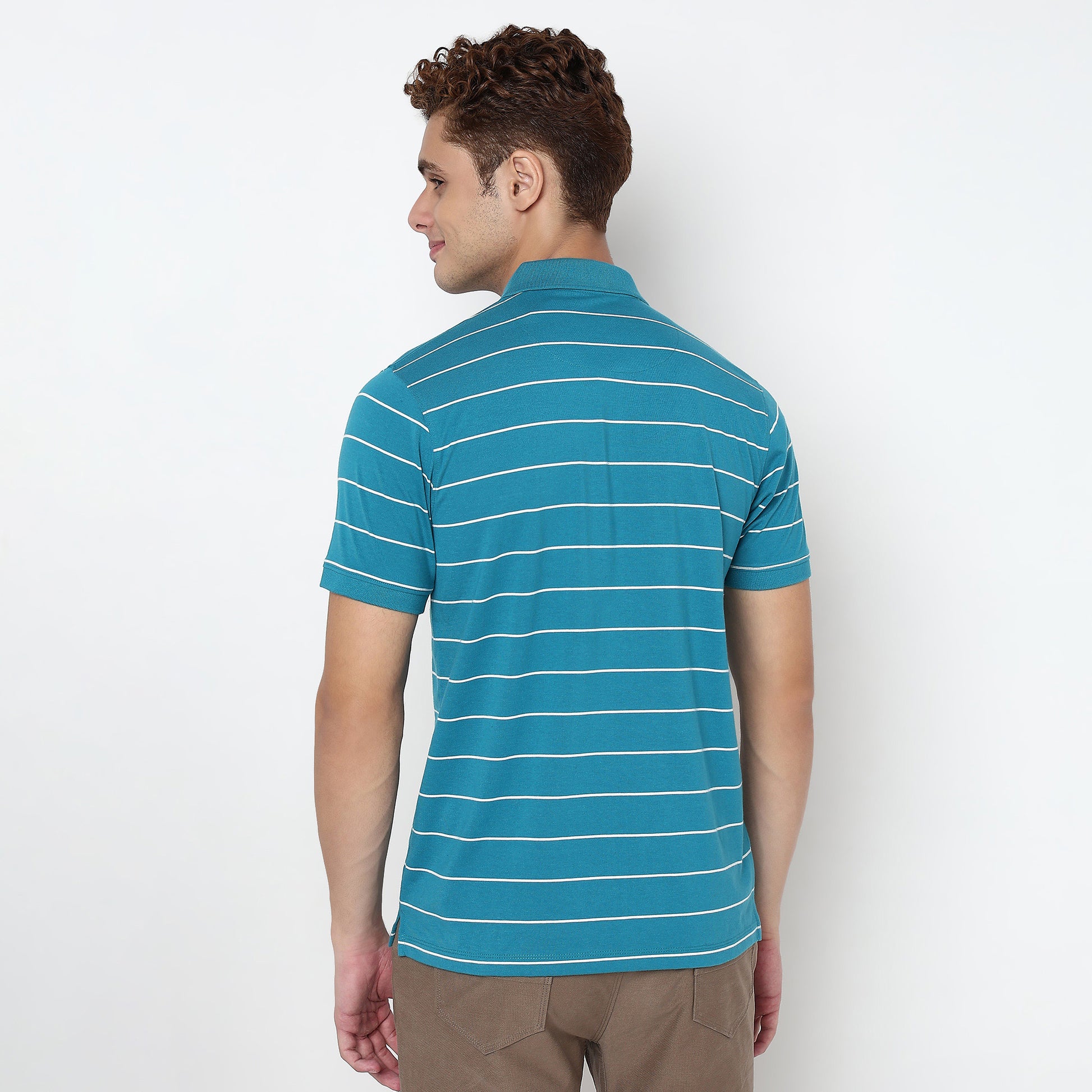 Knitted Striped Weekend Polo T-Shirt