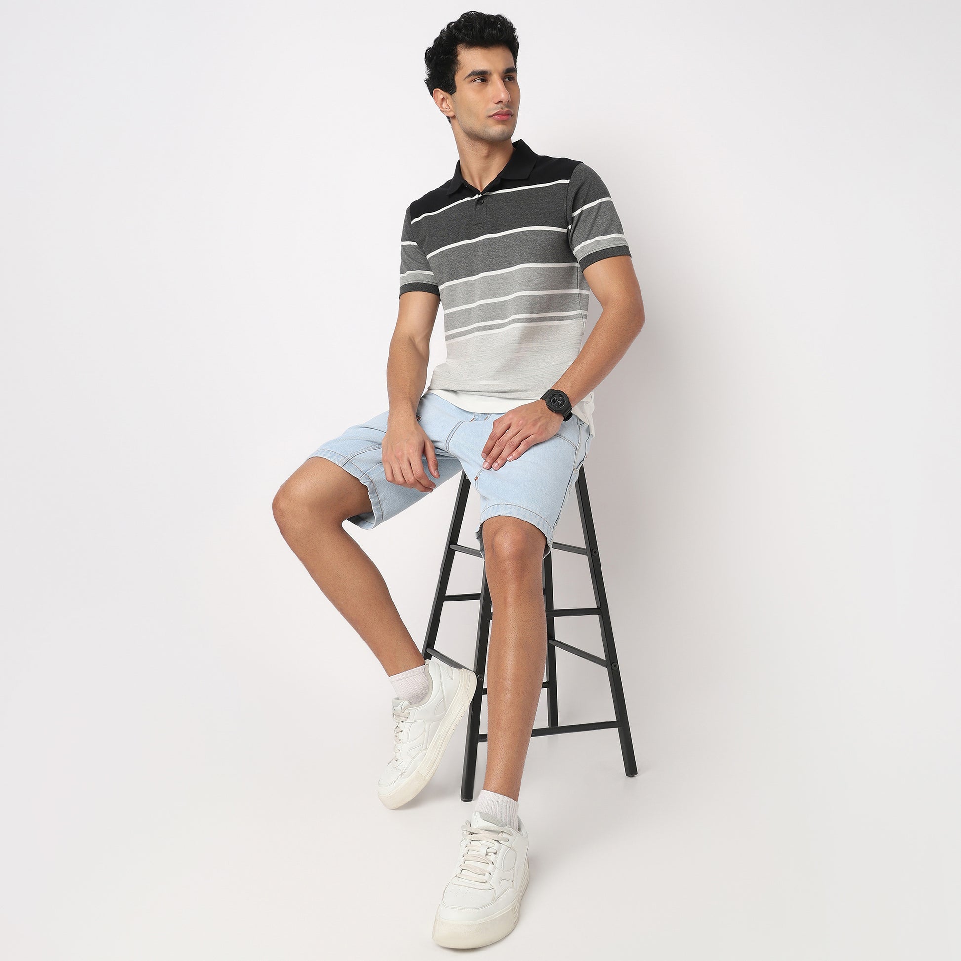 Striped Weekend Polo T-Shirt