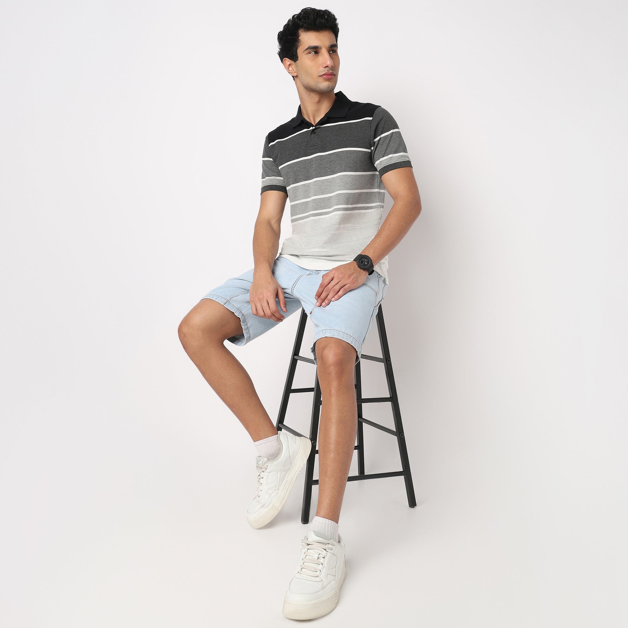 Striped Weekend Polo T-Shirt