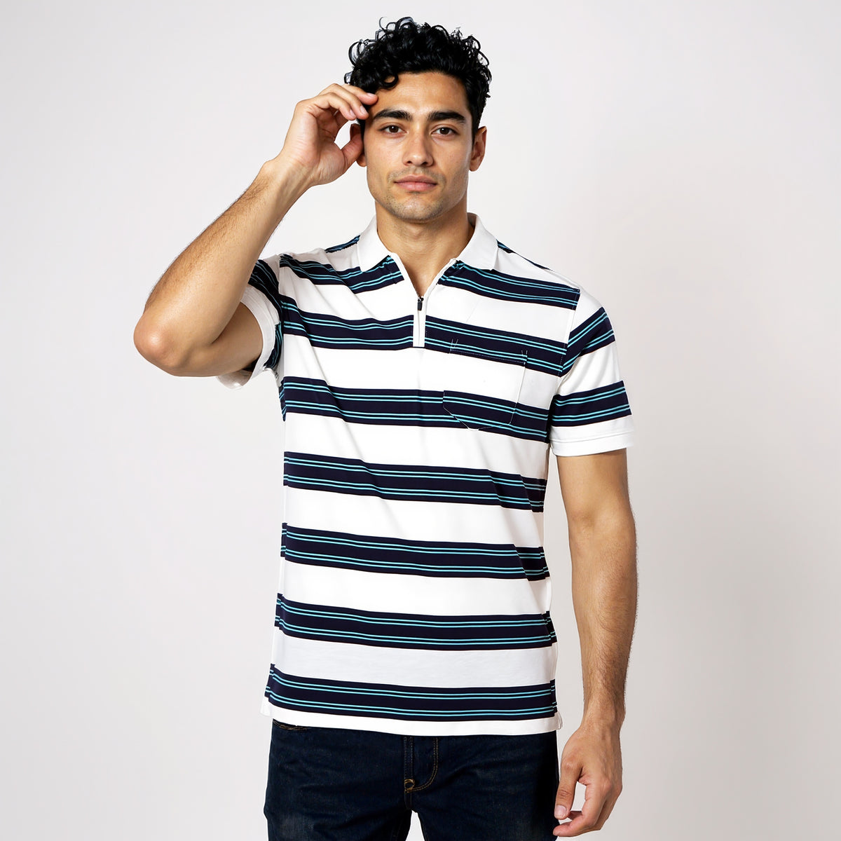 Striped Weekend Polo T-Shirt