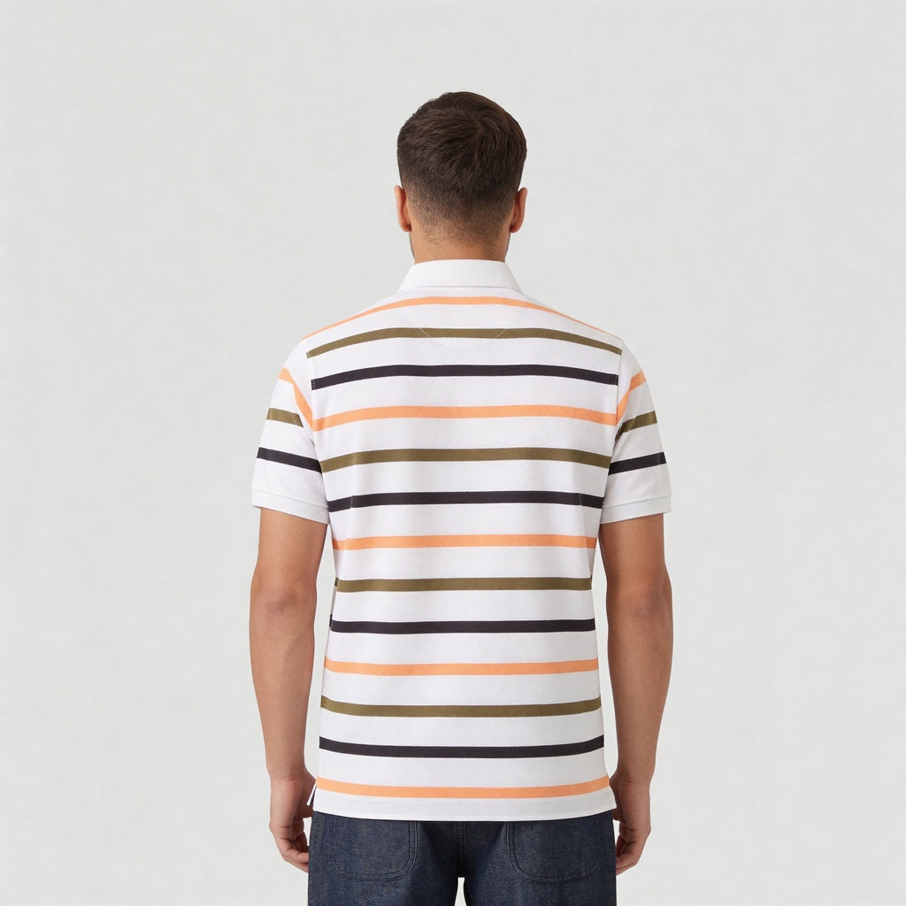 Knitted Striped Weekend Polo T-Shirt