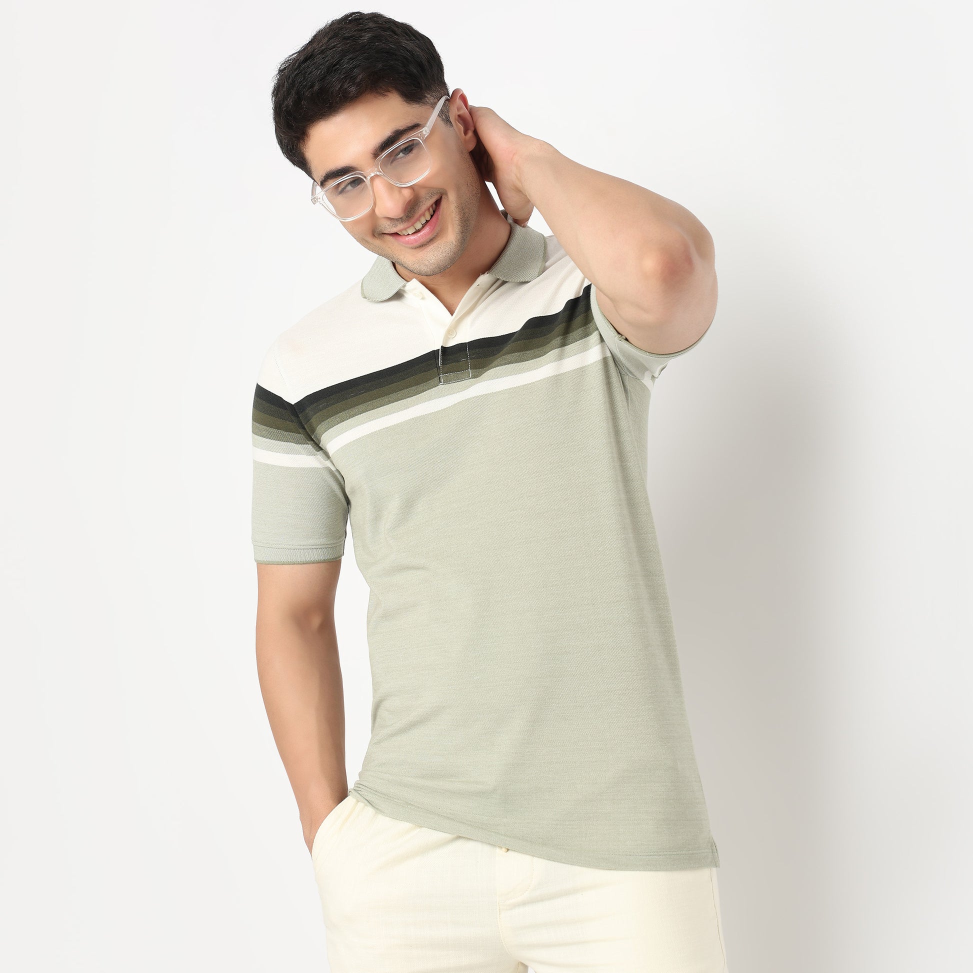 Striped Weekend Polo T-Shirt