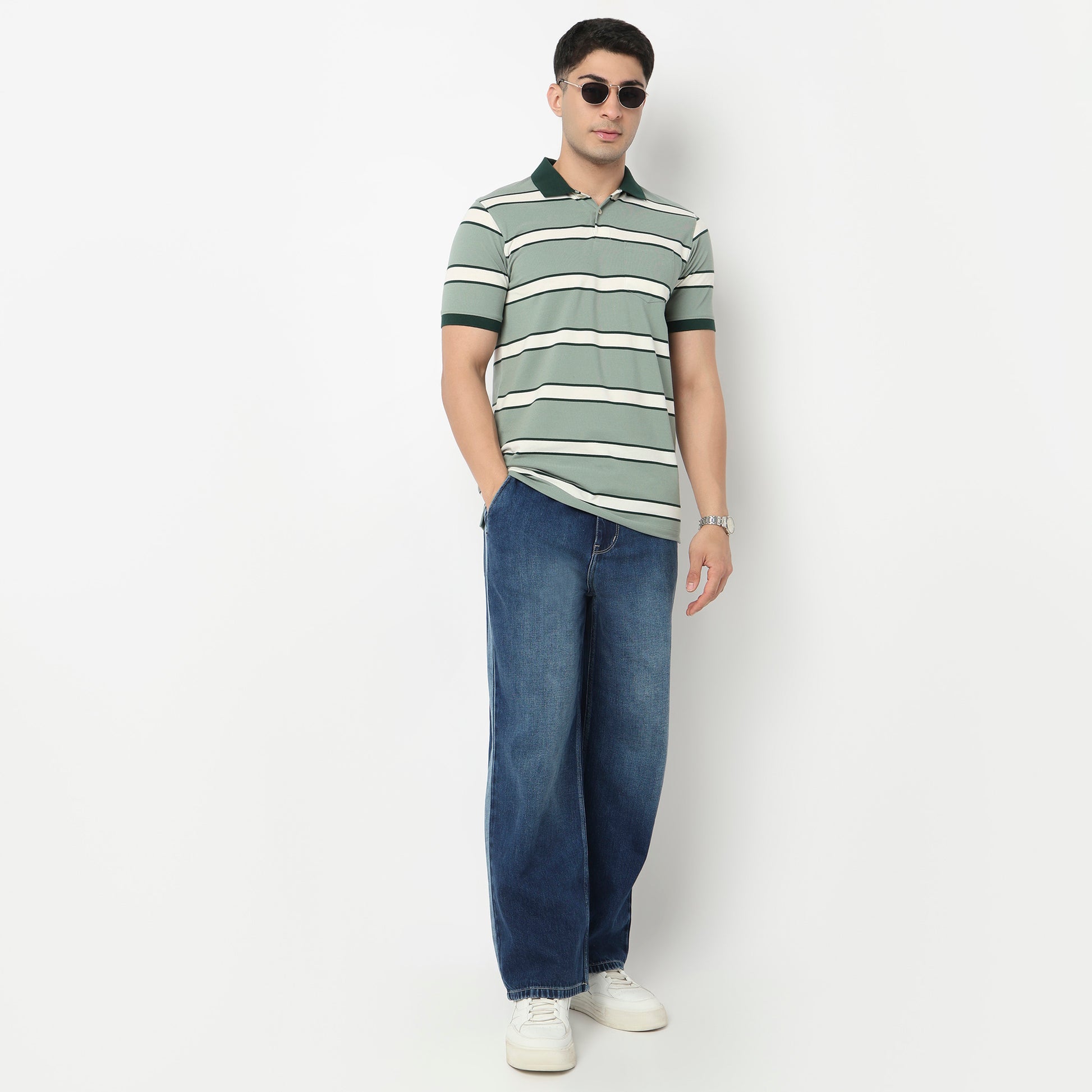 Striped Weekend Polo T-Shirt