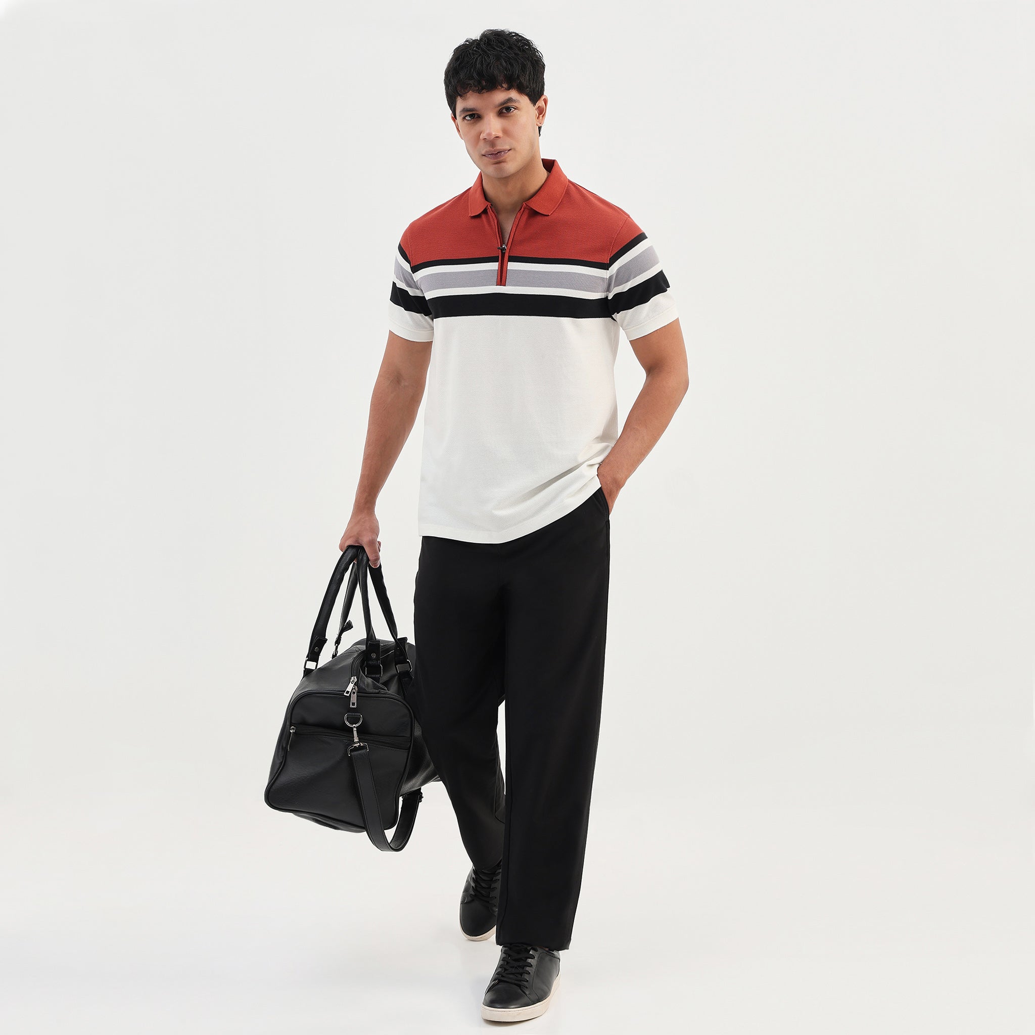 Striped Weekend Polo T-Shirt