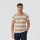 Cotton Polyester Striped Half Sleeve T-Shirt