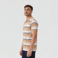 Cotton Polyester Striped Half Sleeve T-Shirt