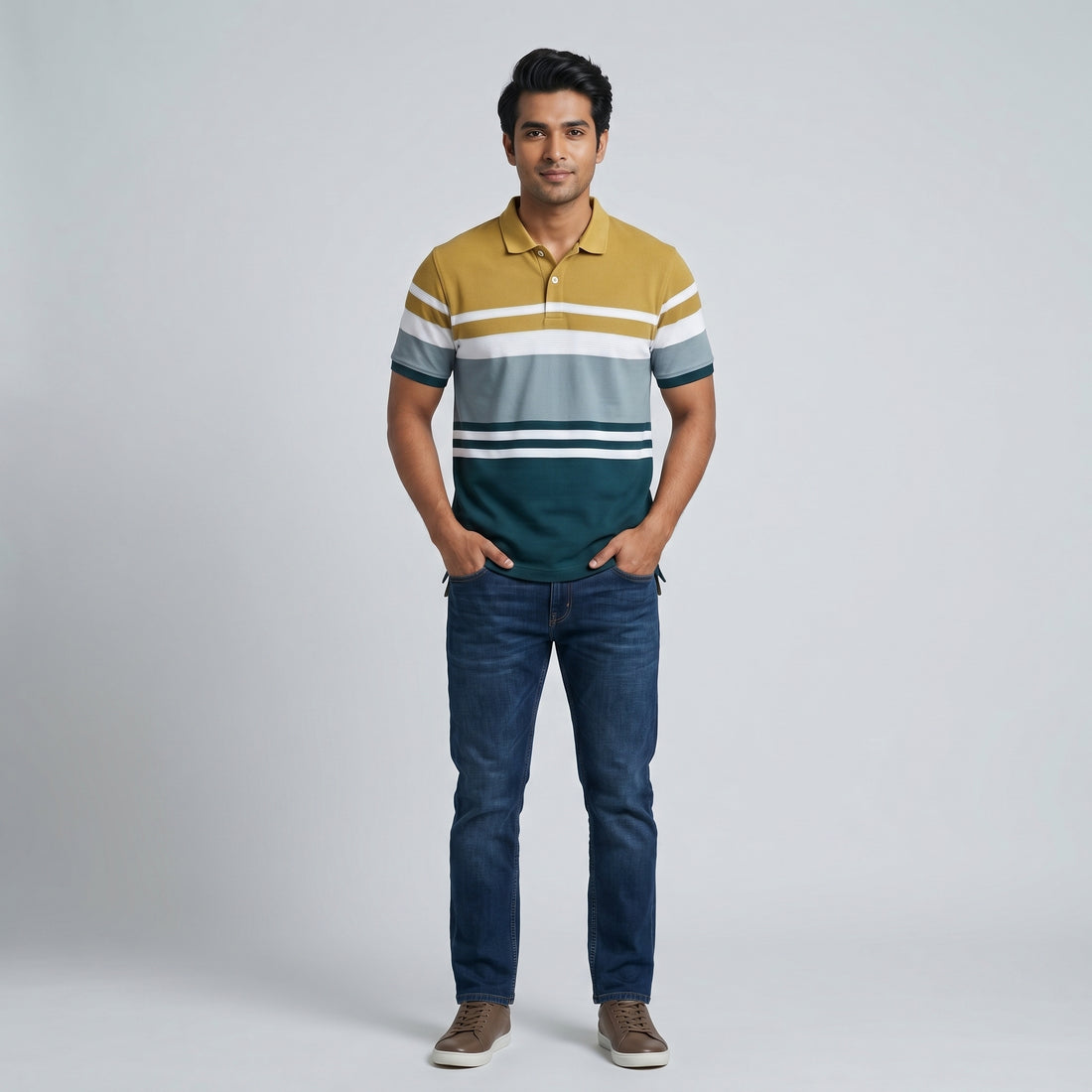 Striped Weekend Polo T-Shirt
