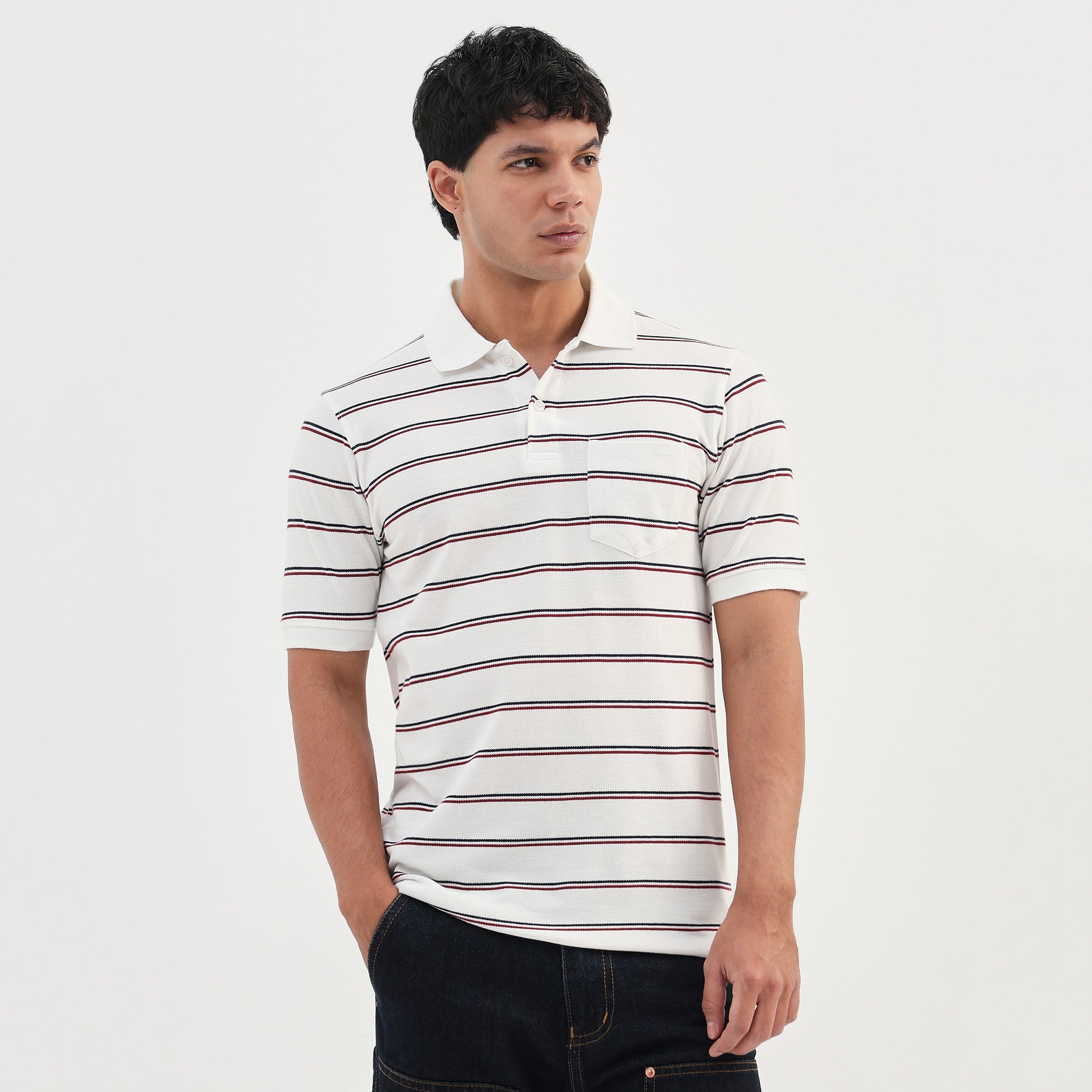 Striped Weekend Polo T-Shirt