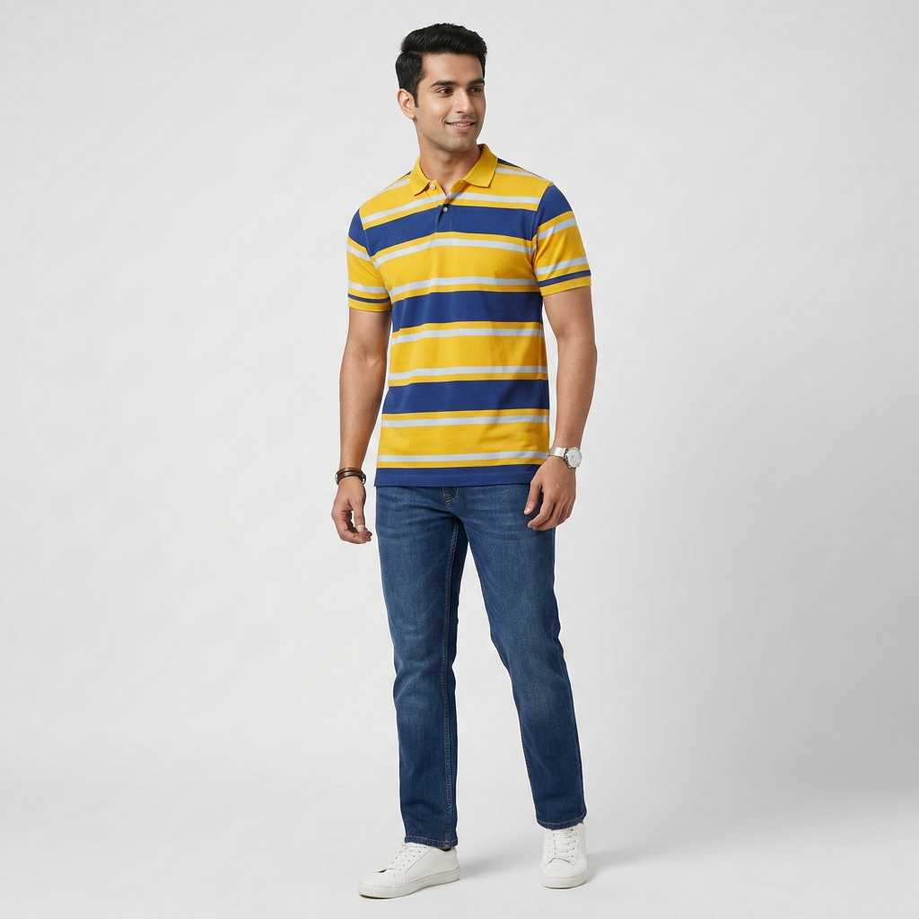 Striped Weekend Polo T-Shirt
