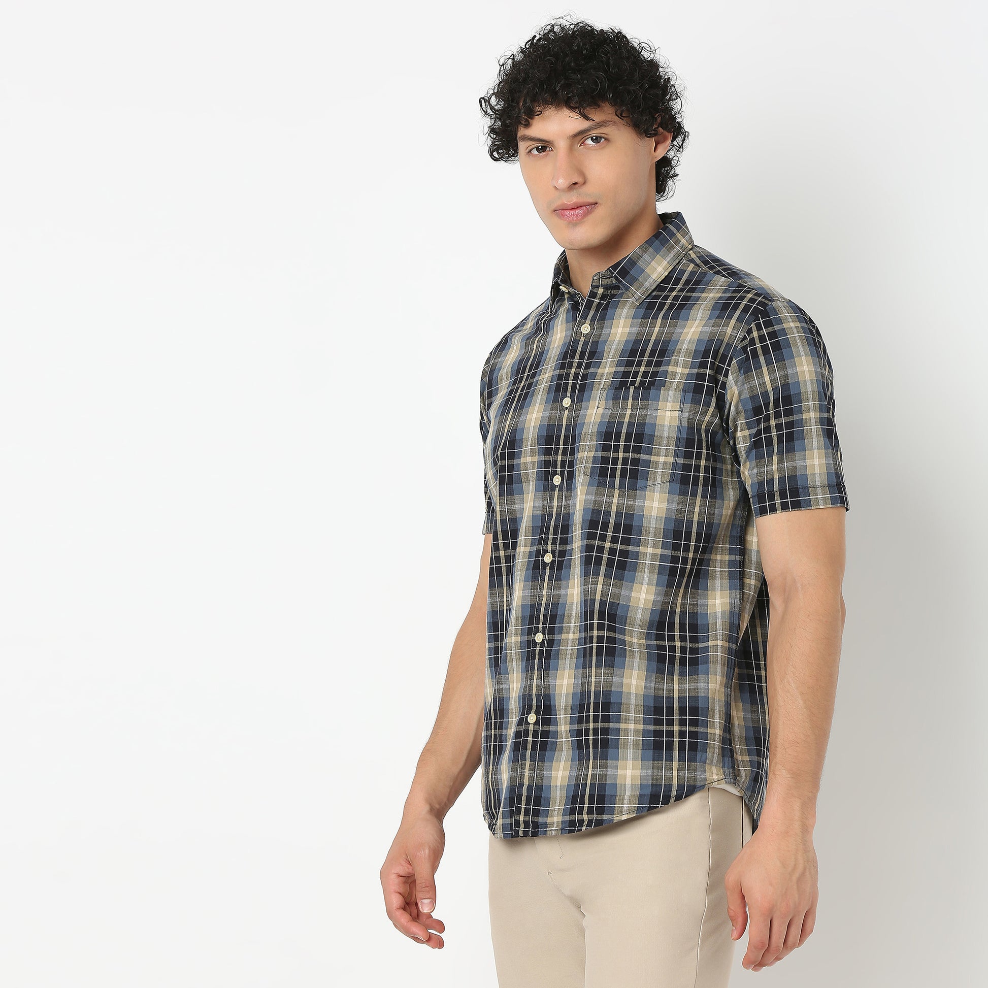 Collar Checkered Shirt