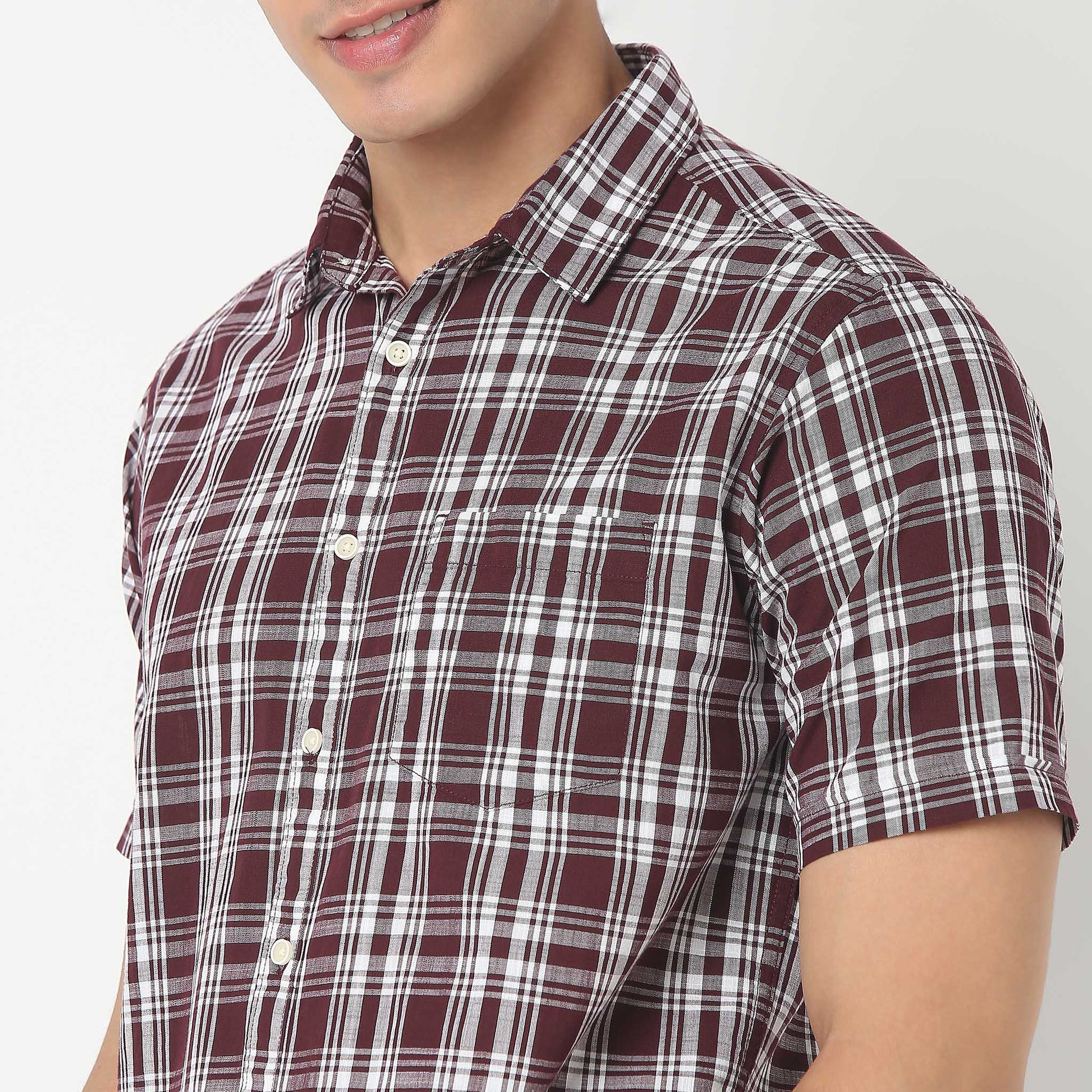 Collar Checkered Shirt