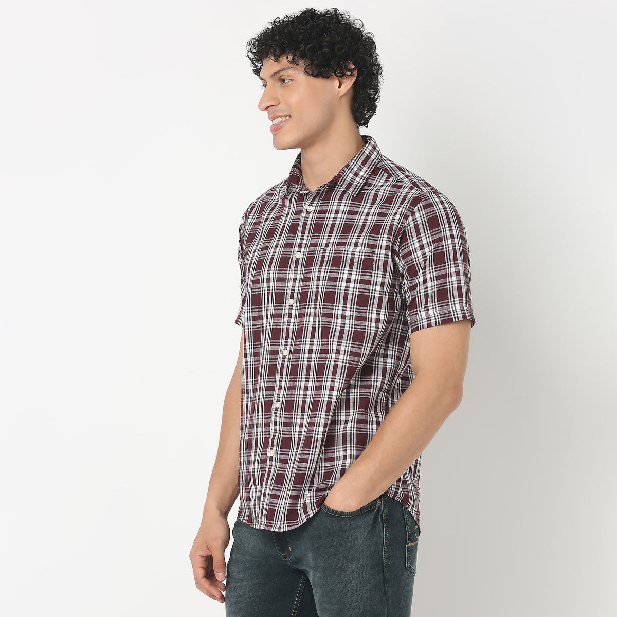 Collar Checkered Shirt