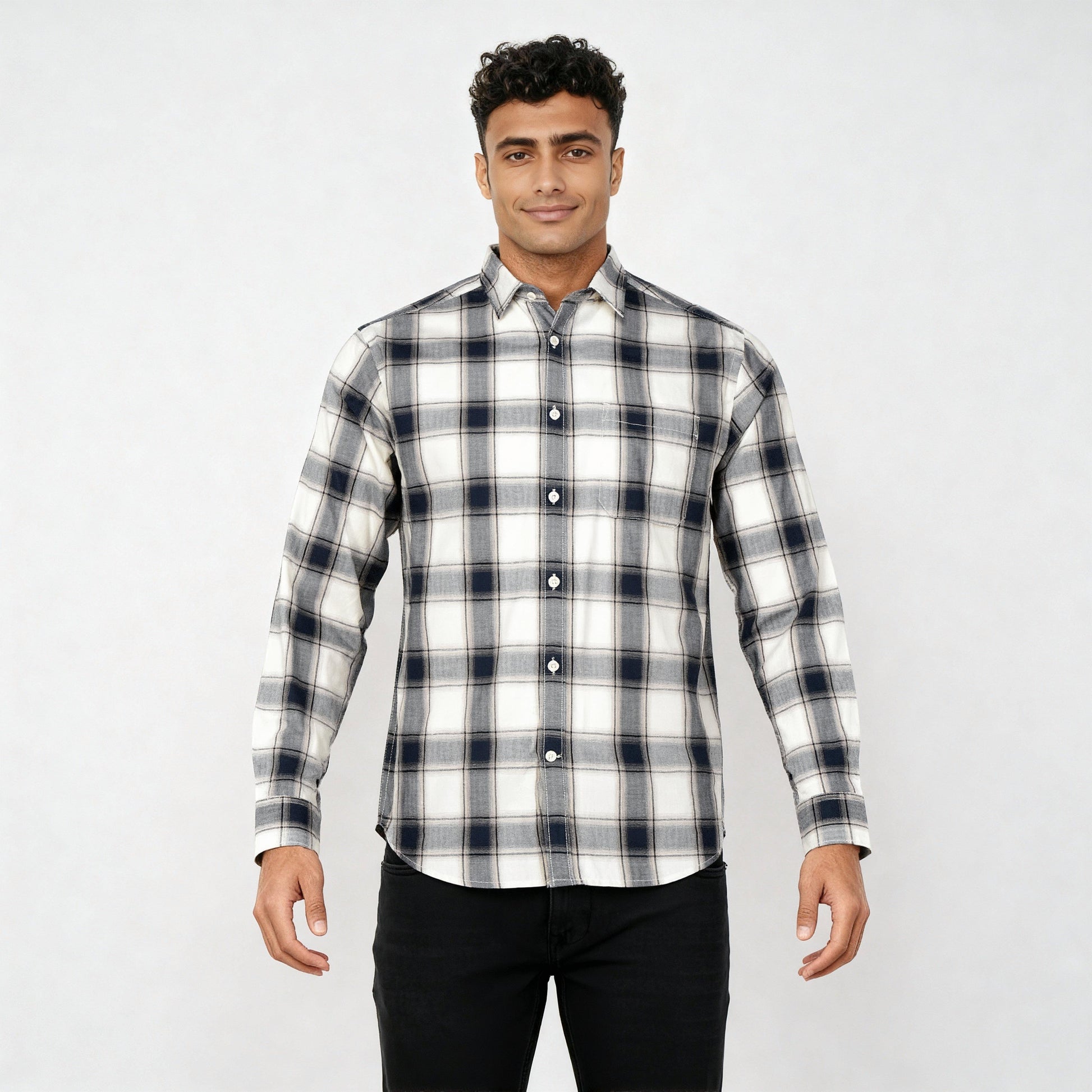 Cotton Checkered Ultra Soft Twill Shirt