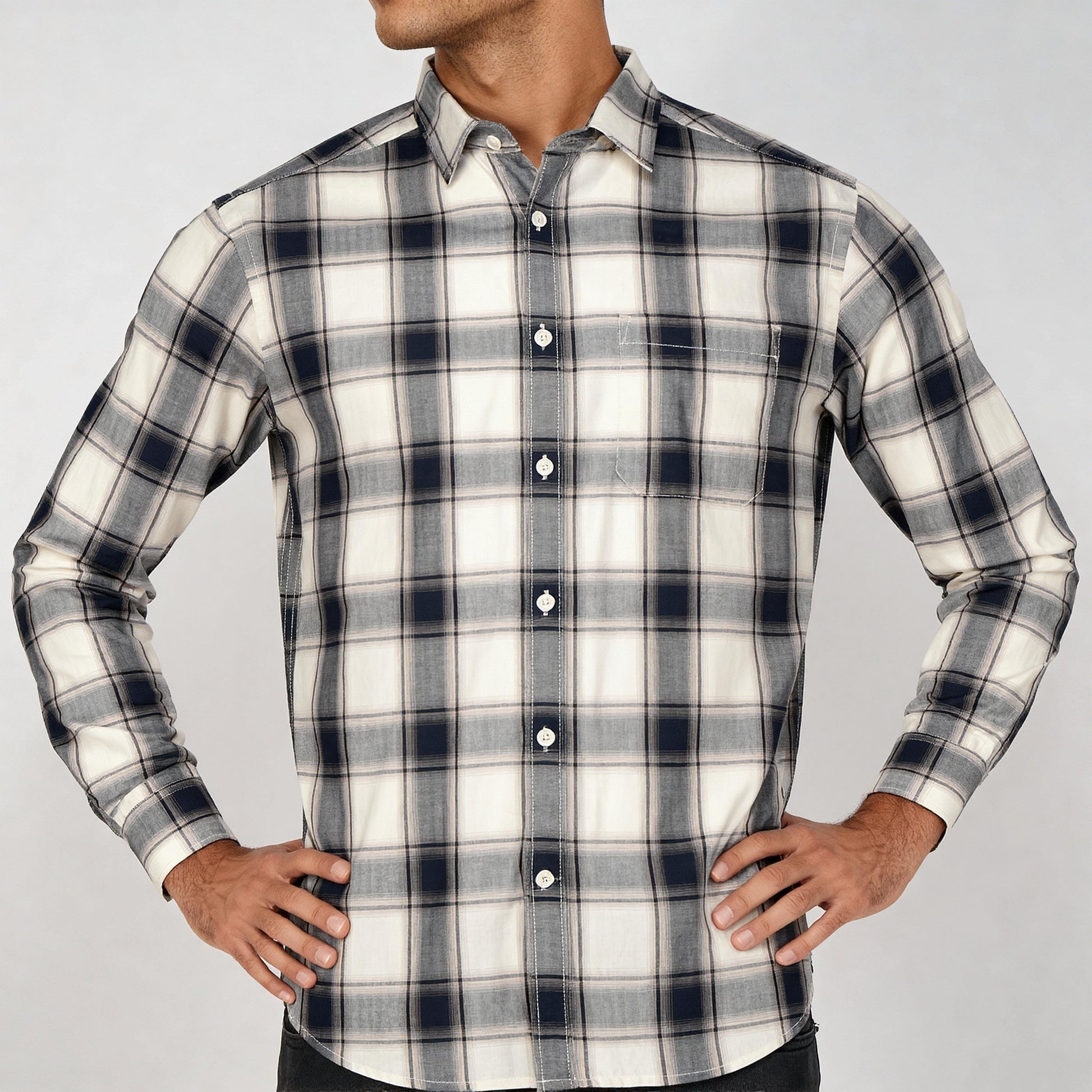 Cotton Checkered Ultra Soft Twill Shirt