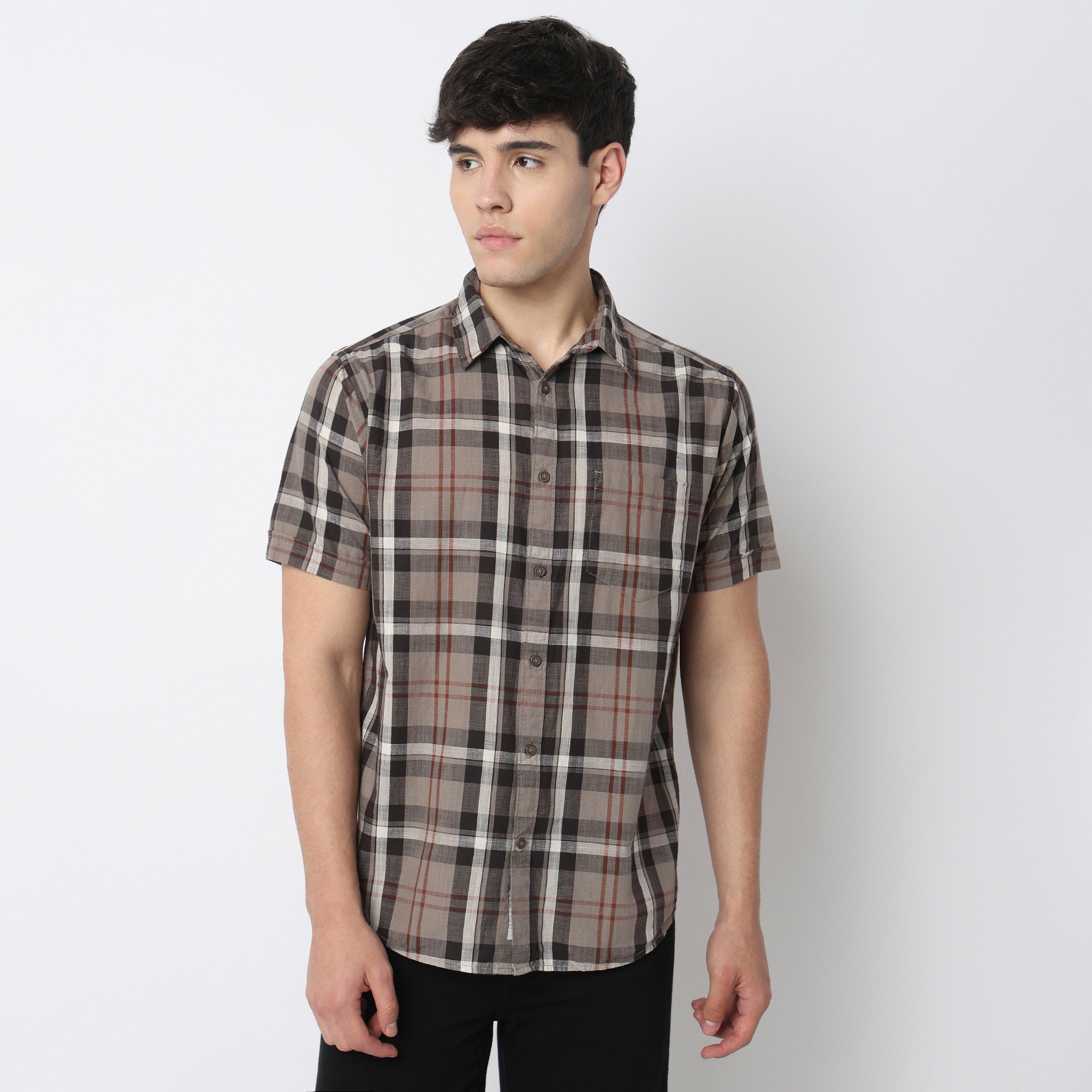 Cotton Country Slub Checkered Shirt