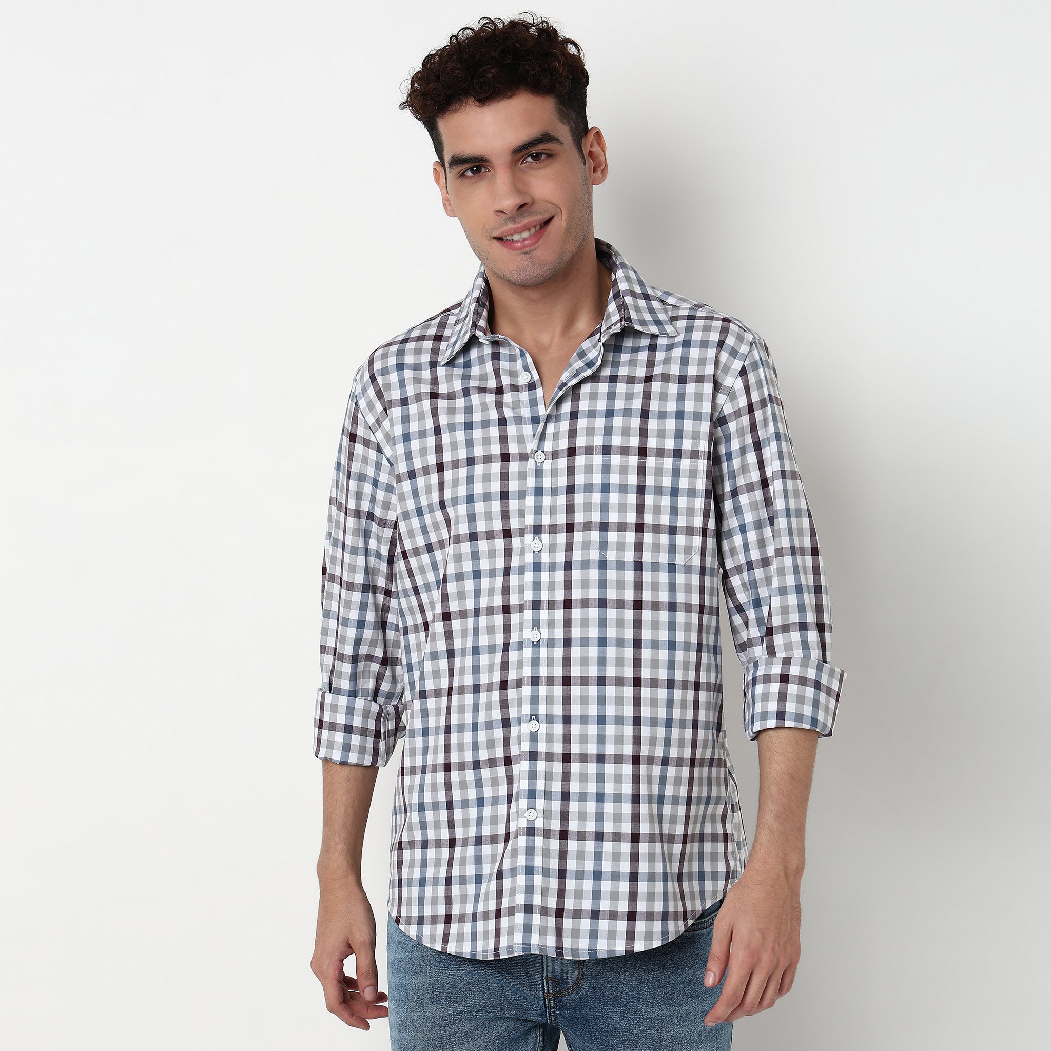 Checkered Cotton Fabric Shirt