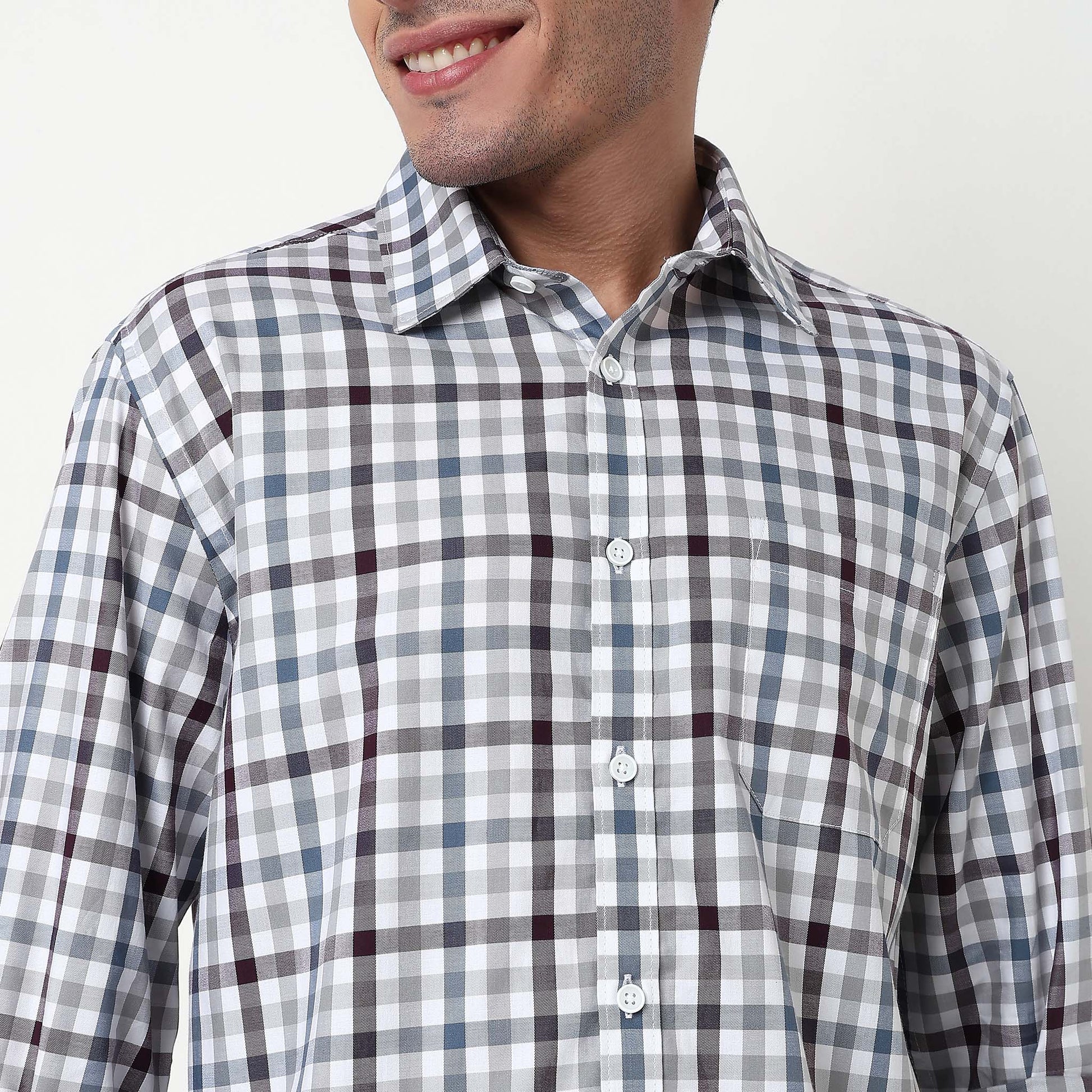 Checkered Cotton Fabric Shirt