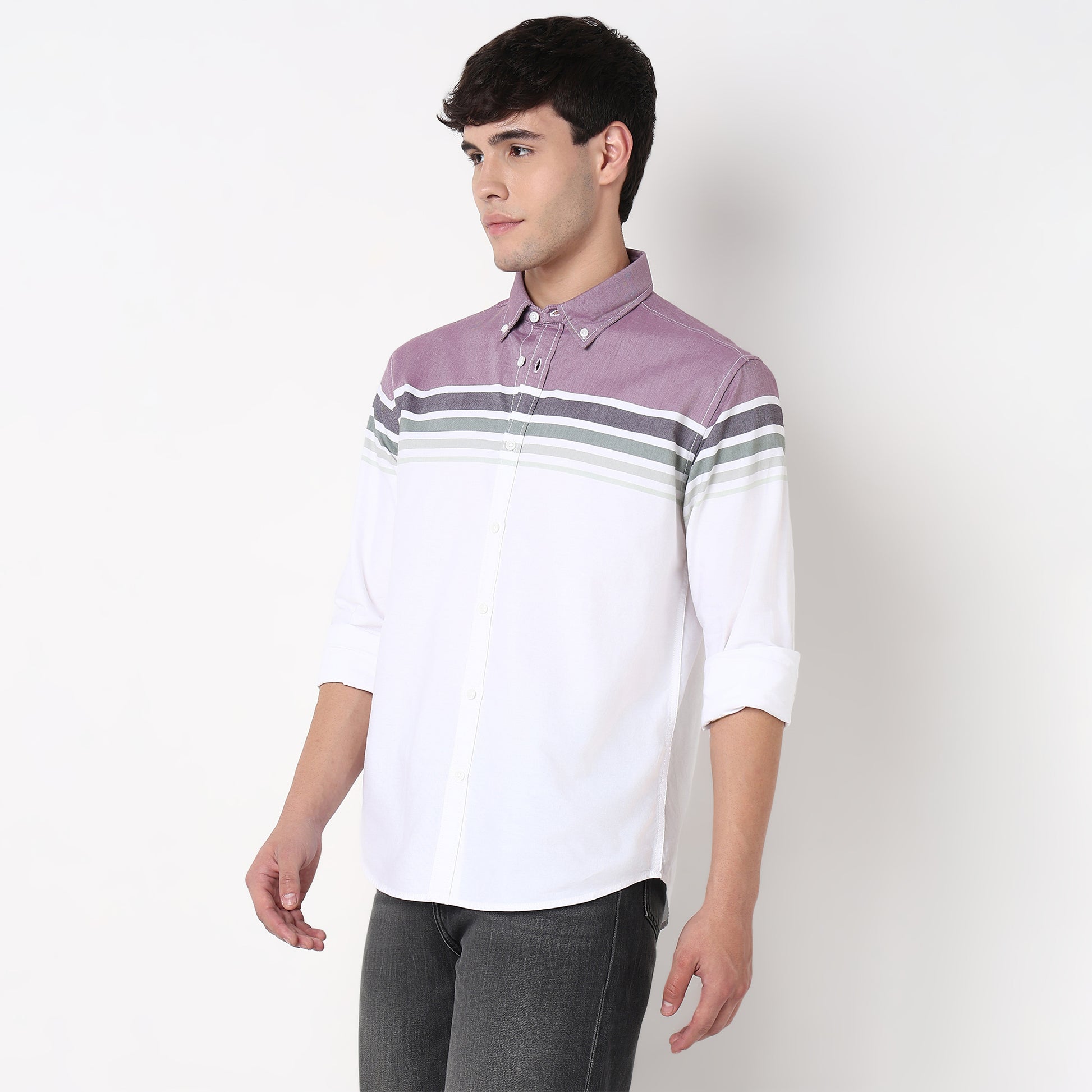 Cotton Striped Derby Shirt
