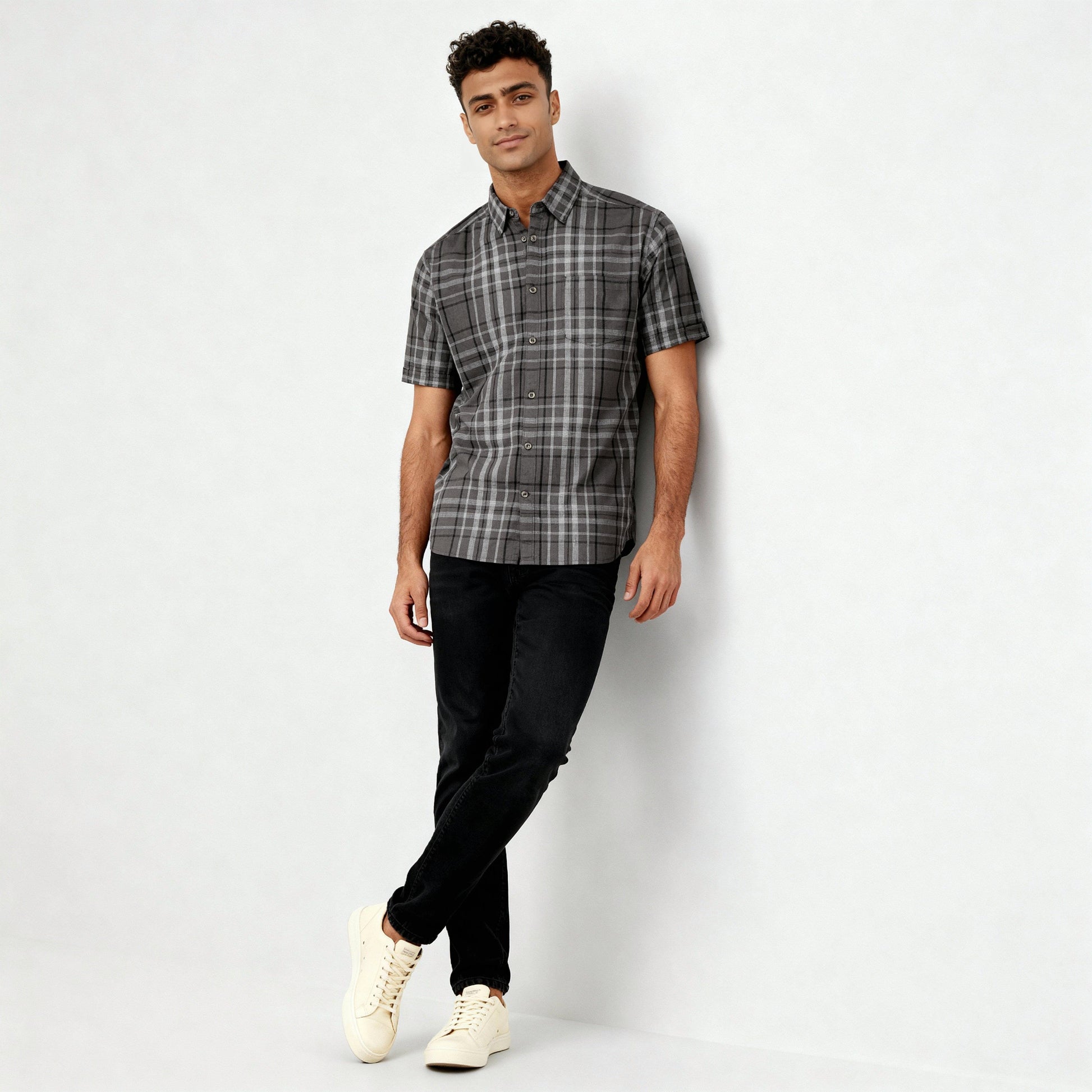 Cotton Checkered Country Slub Shirt