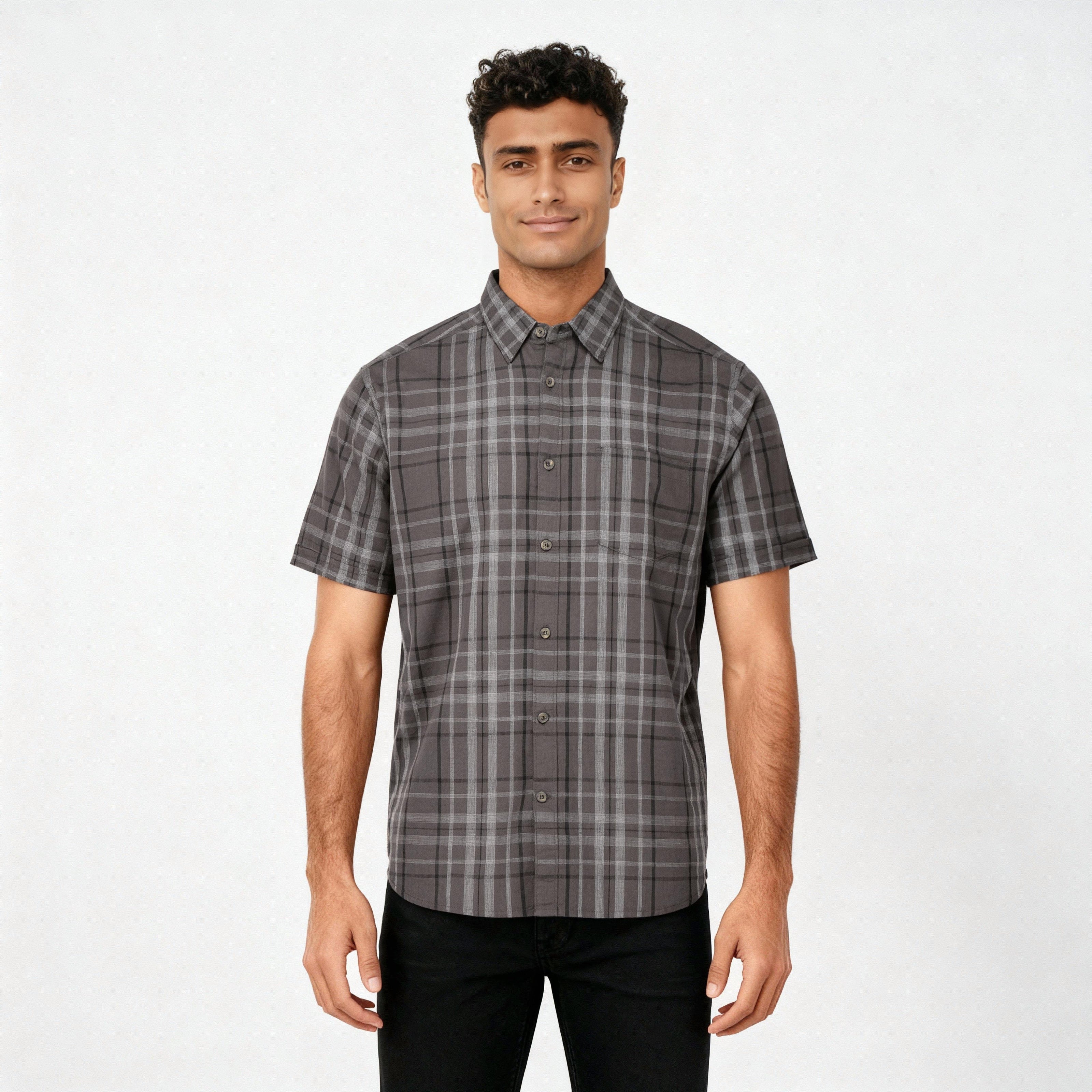 Cotton Checkered Country Slub Shirt