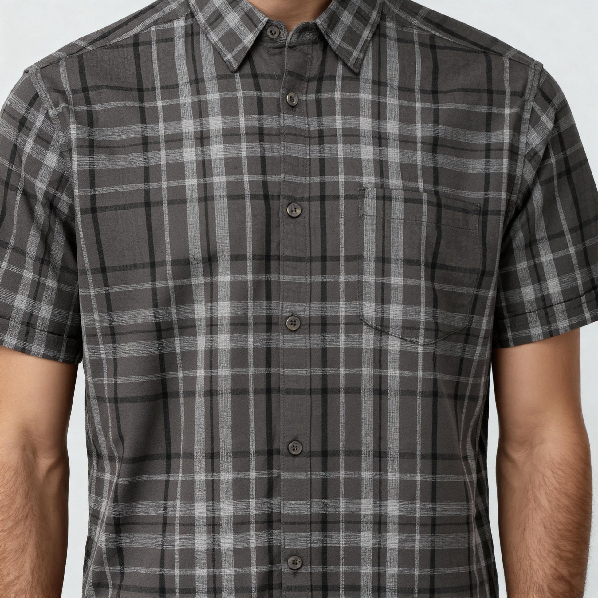 Cotton Checkered Country Slub Shirt