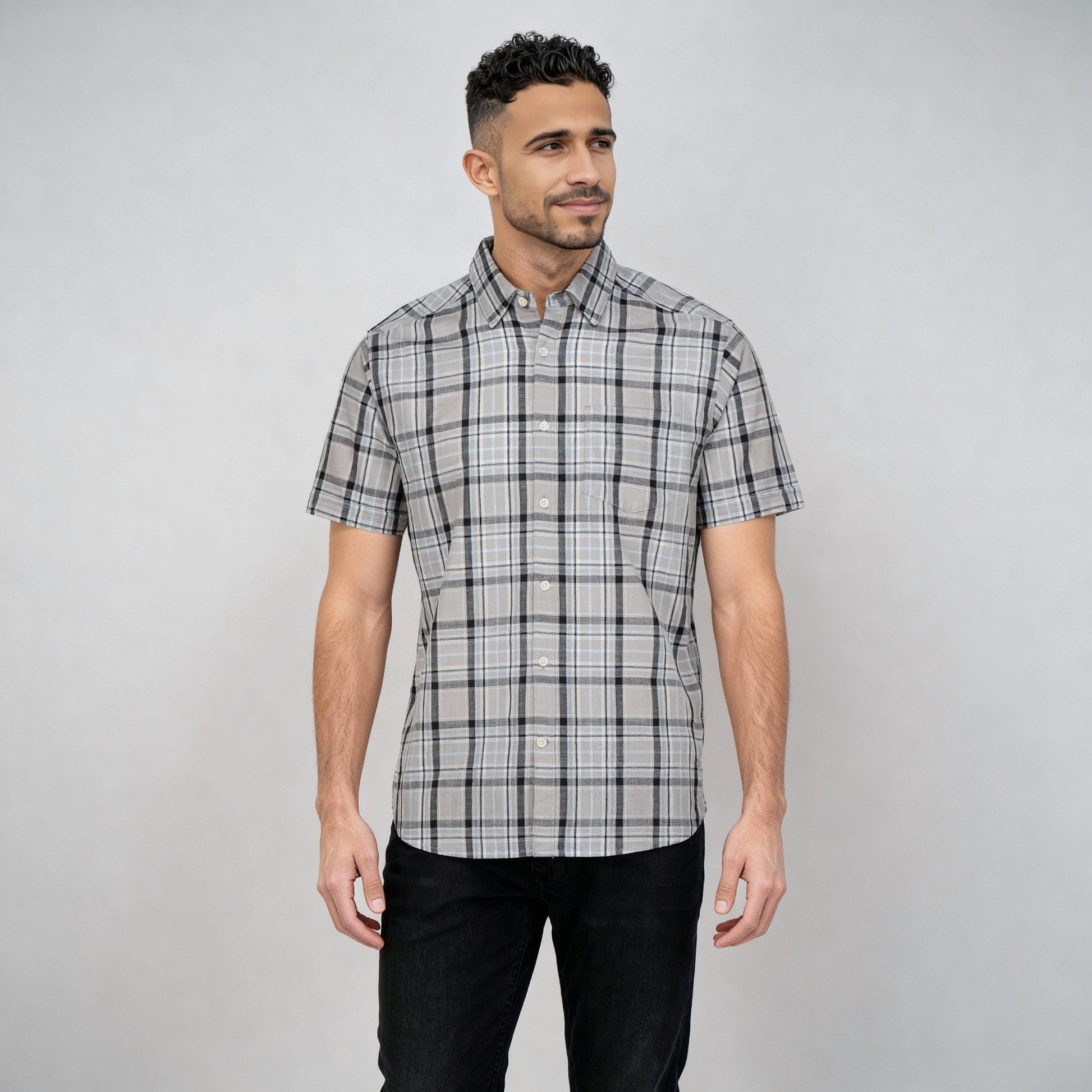 Cotton Checkered Country Slub Shirt