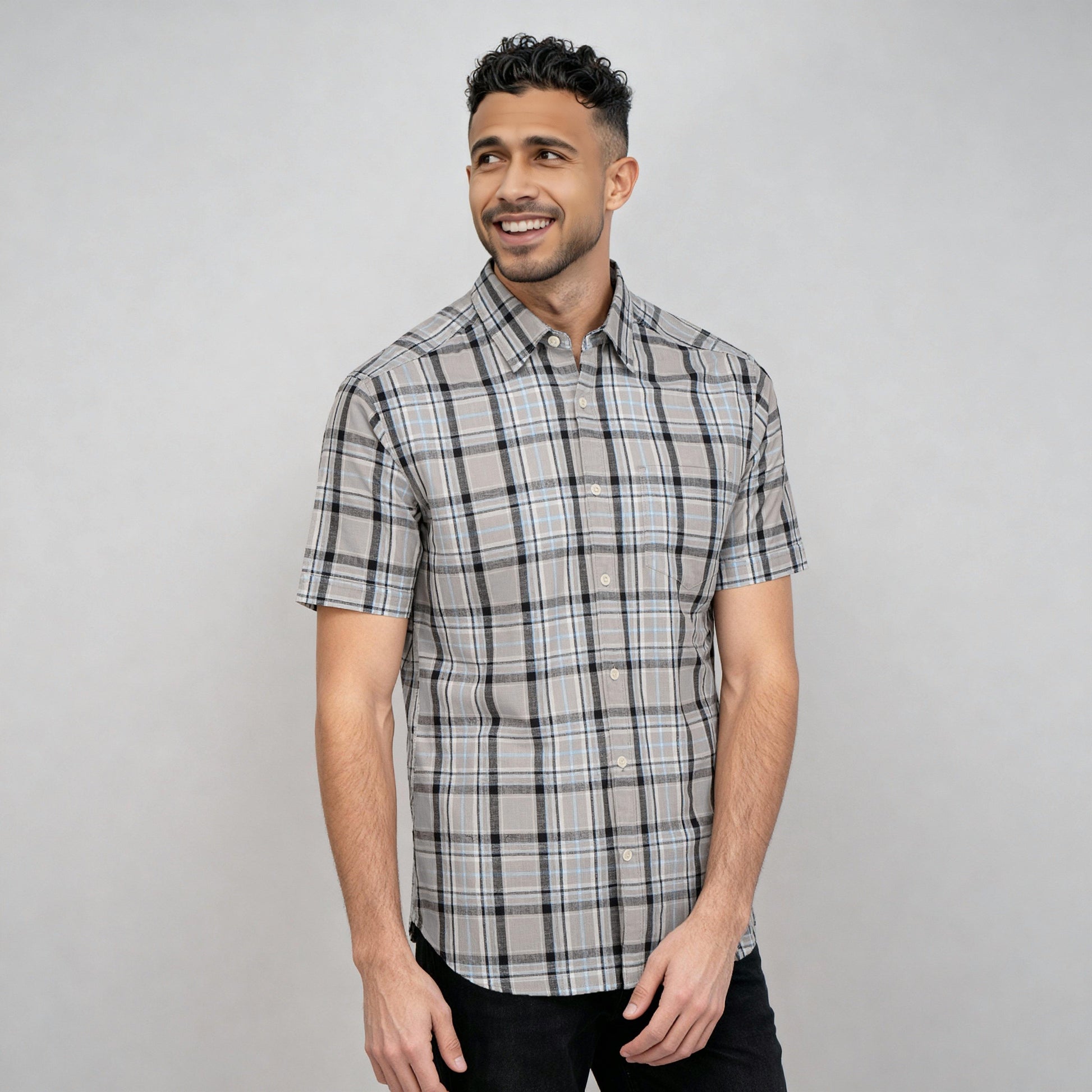 Cotton Checkered Country Slub Shirt