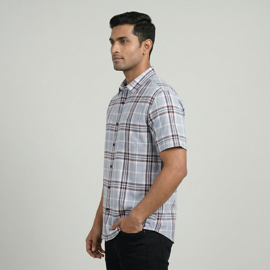 Cotton Checkered Country Slub Shirt