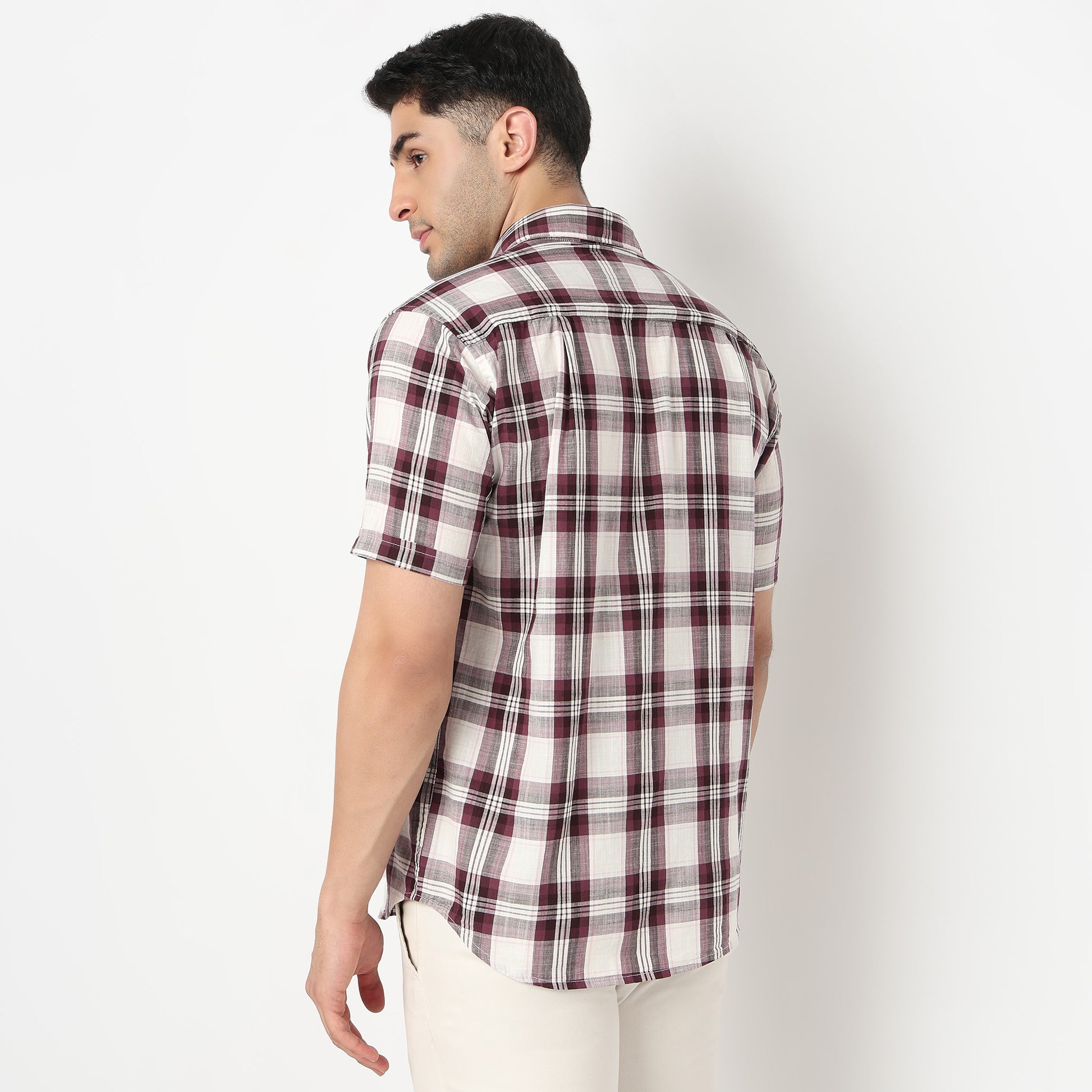 Cotton Checkered Country Slub Shirt