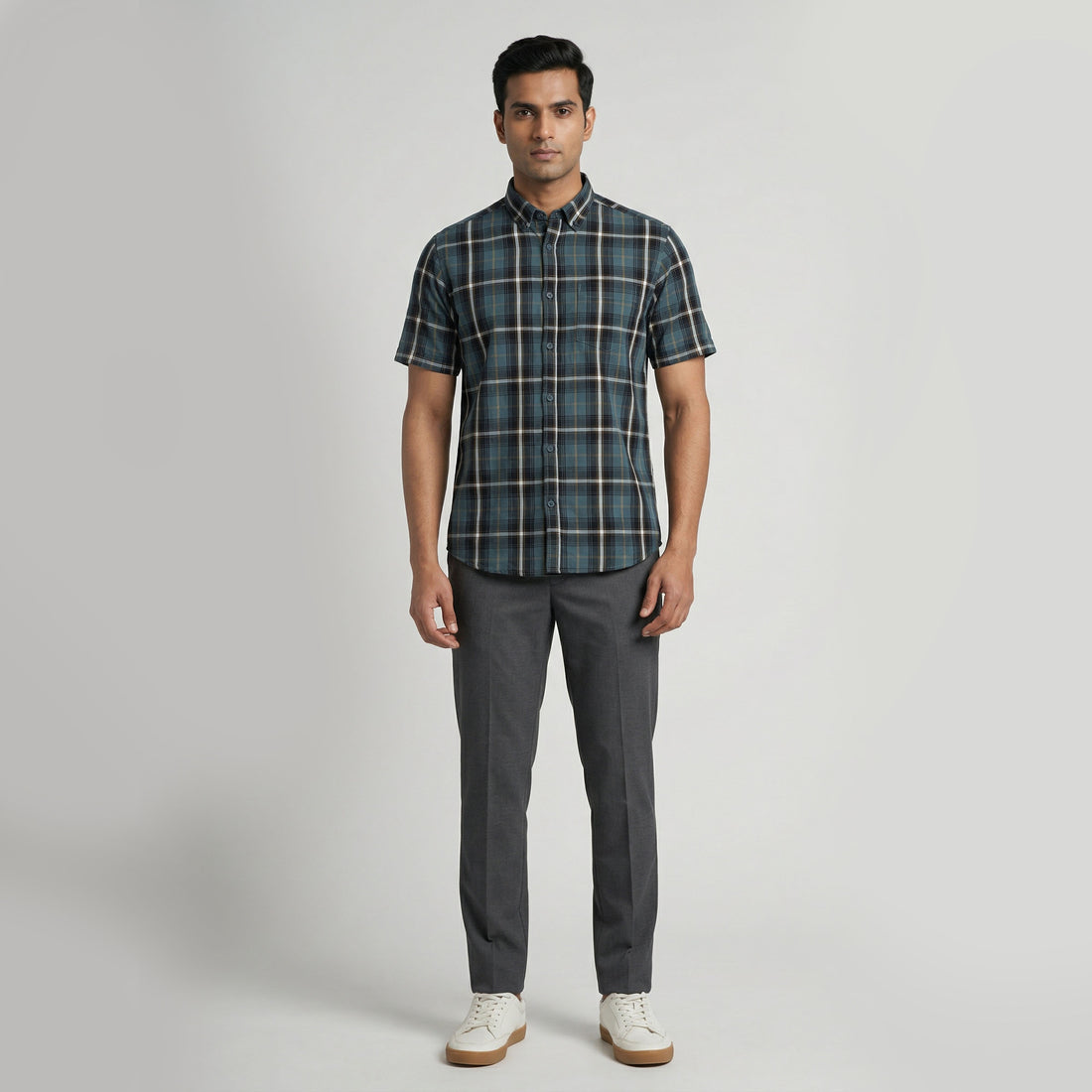 Cotton Checkered Country Slub Shirt
