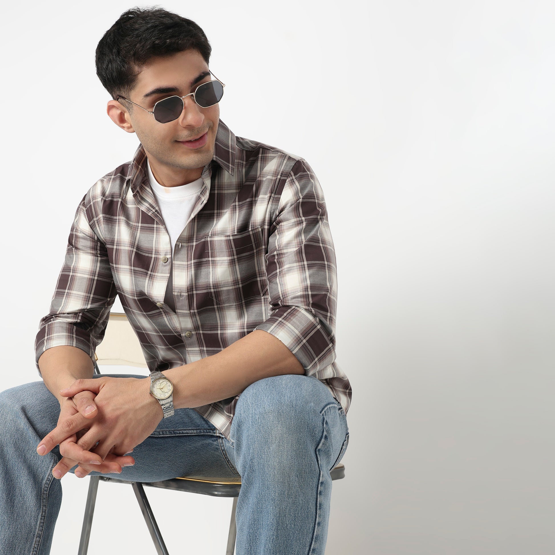 Cotton Checkered Ultra Soft Twill Shirt