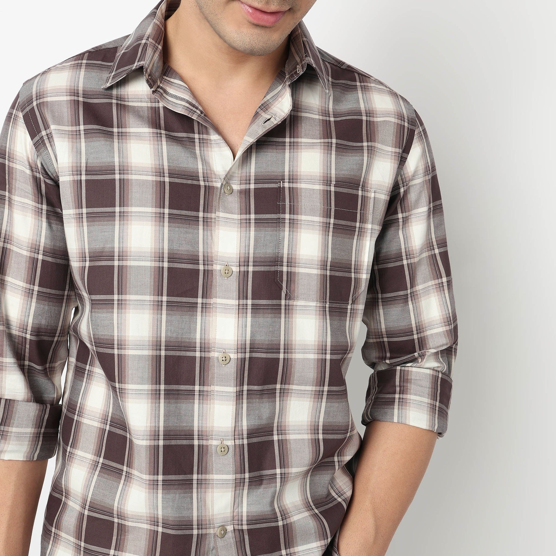 Cotton Checkered Ultra Soft Twill Shirt