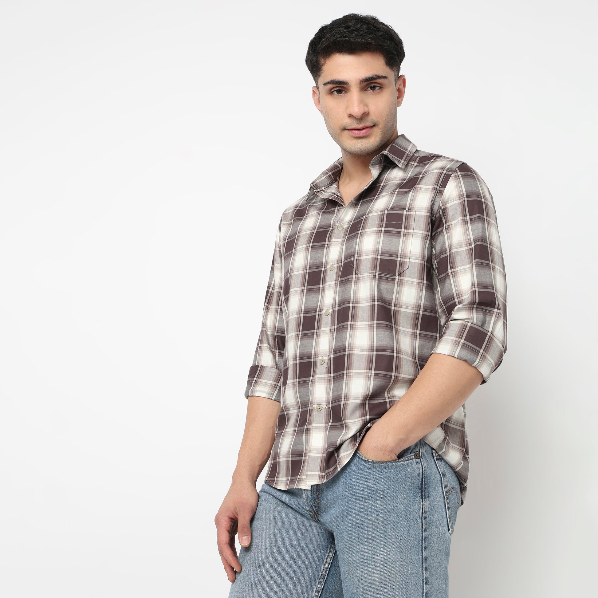 Cotton Checkered Ultra Soft Twill Shirt