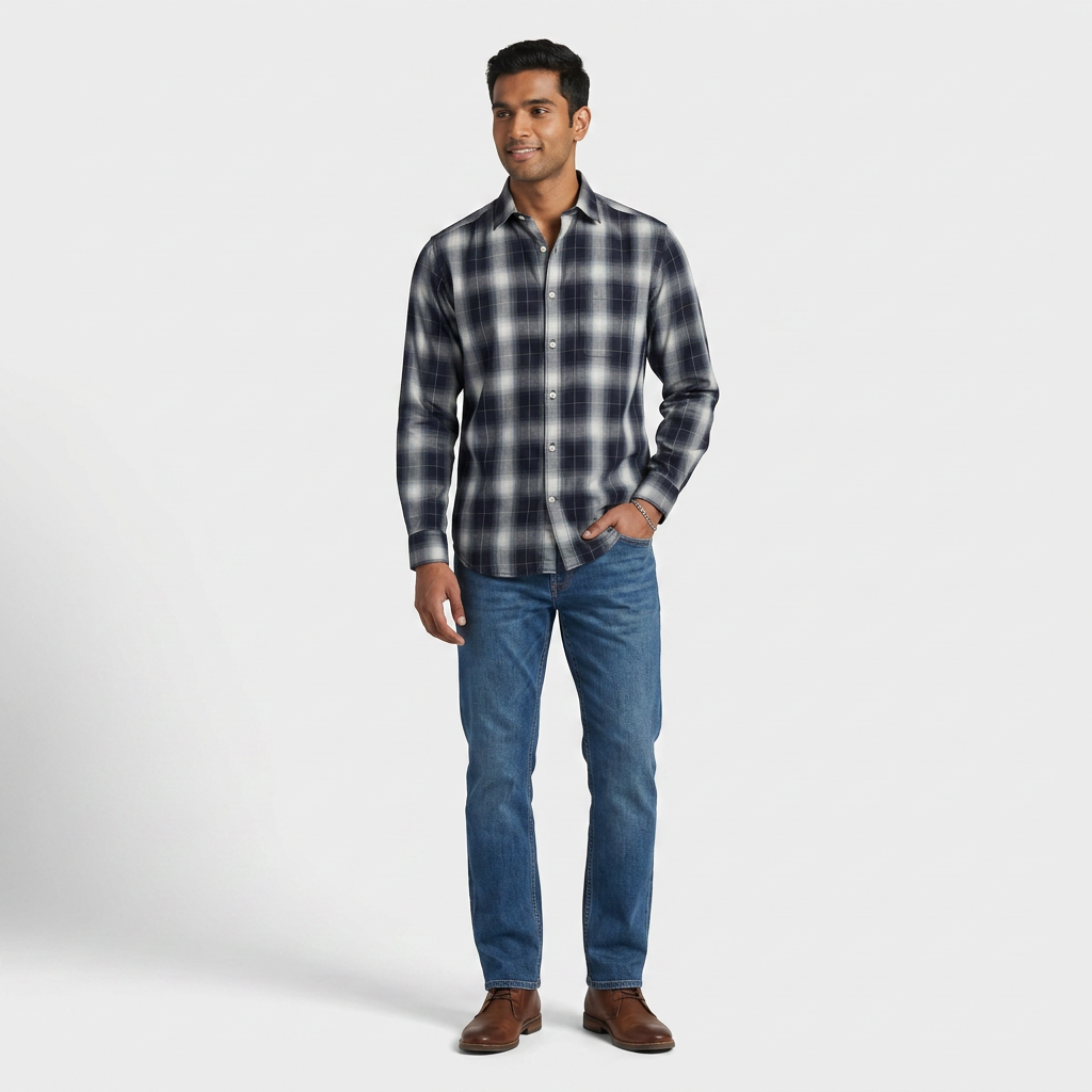 Cotton Checkered Ultra Soft Twill Shirt