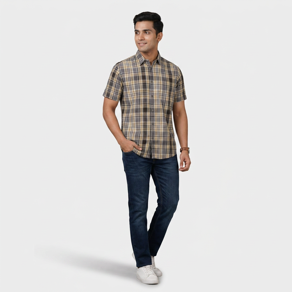 Cotton Checkered Shirt