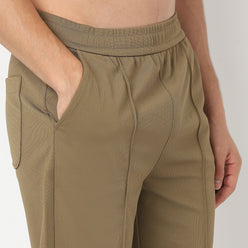 Regular Fit Solid Mid Rise Trousers