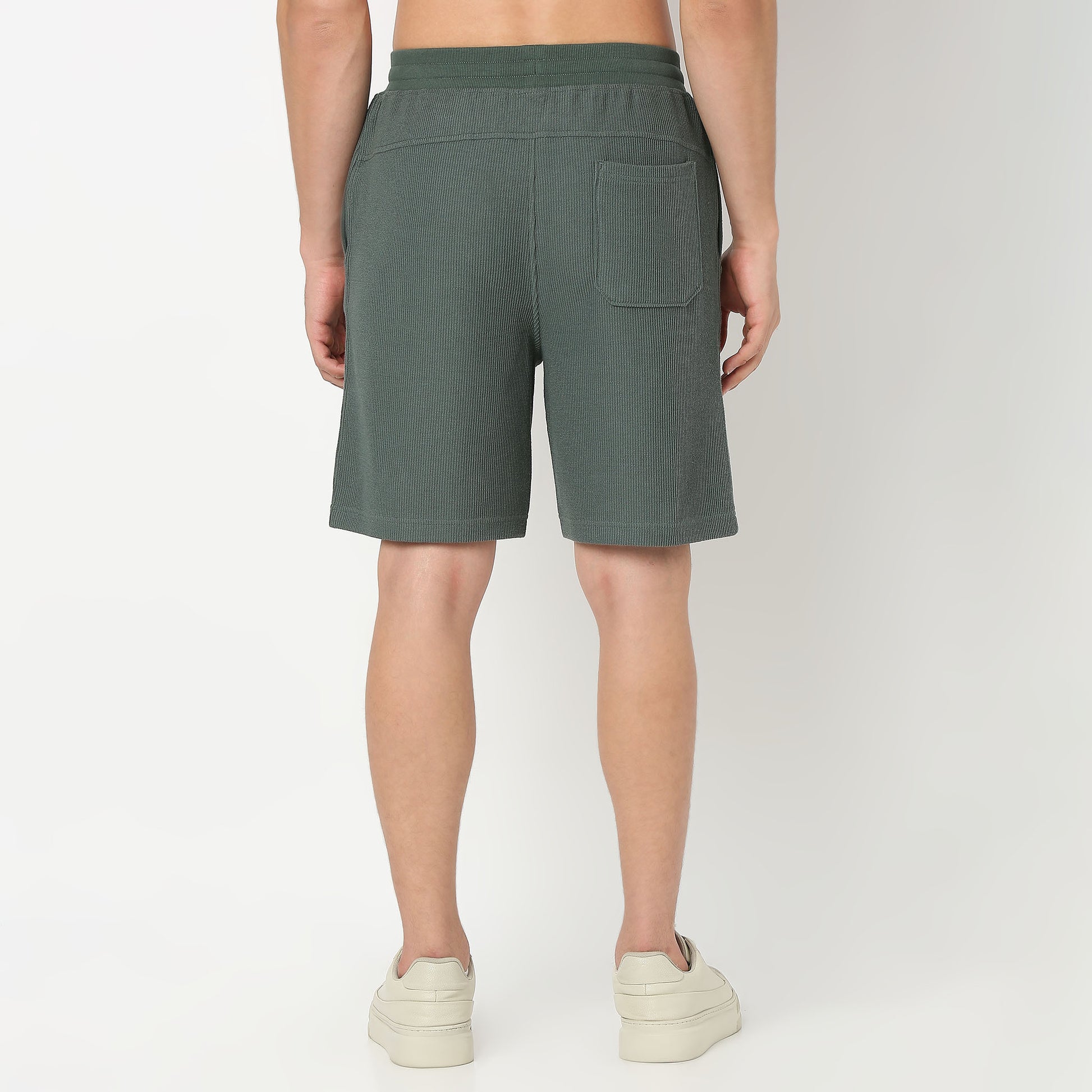 Above Knee Structured Cropped Bermuda Structured Shorts 