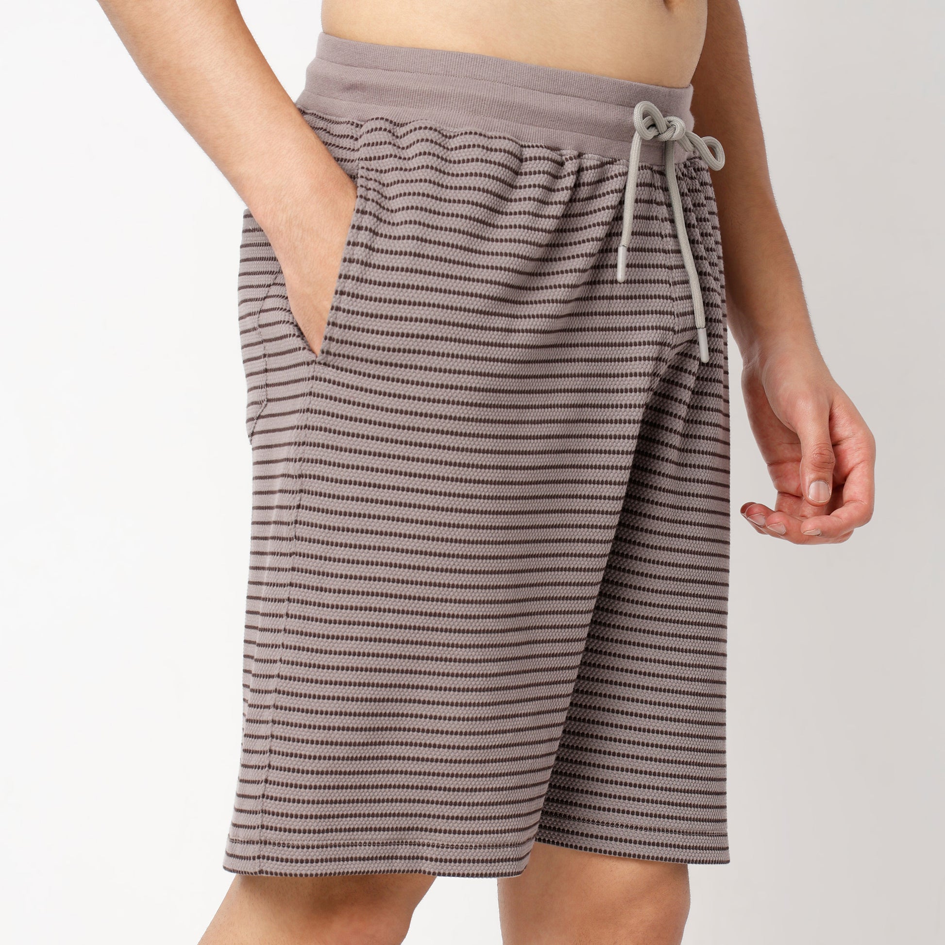 Regular Fit Structured Mid Rise Shorts