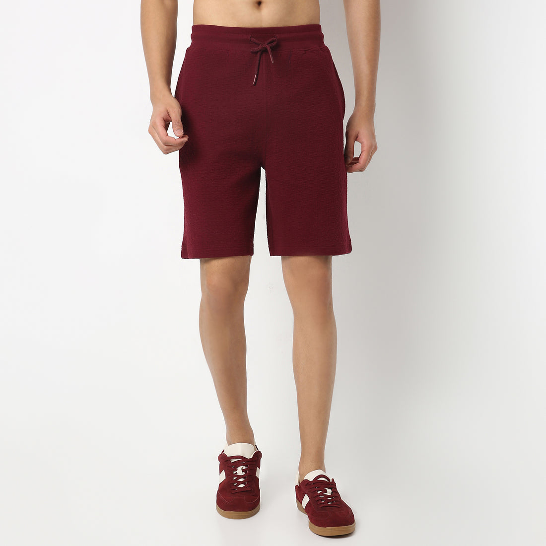 Above Knee Solid Structured Uniset Shorts