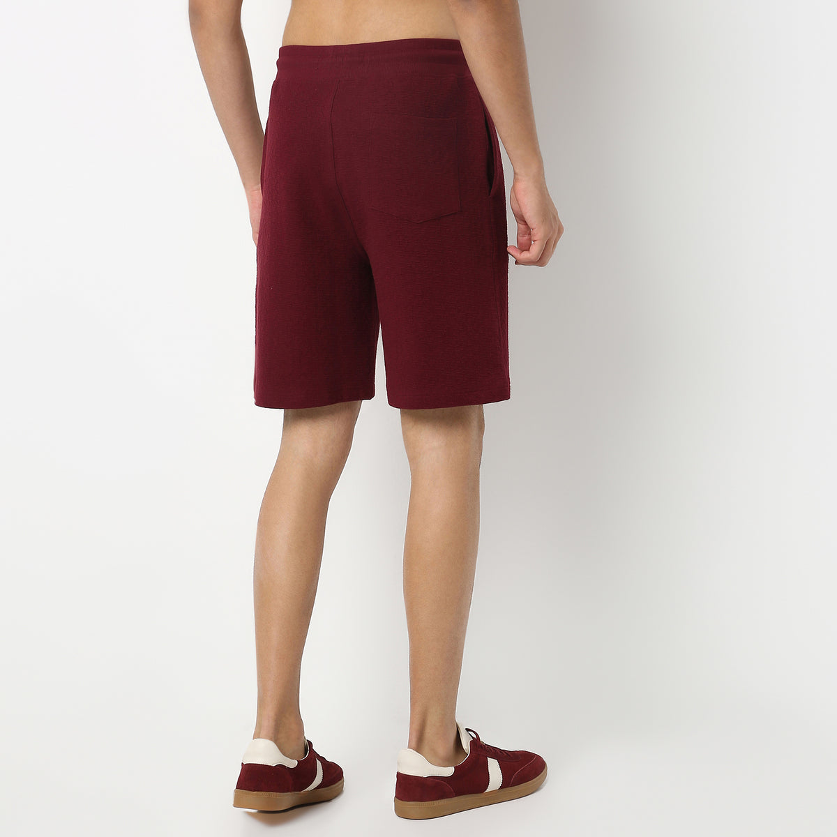 Above Knee Solid Structured Uniset Shorts