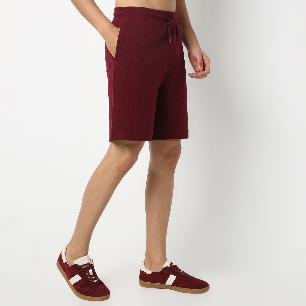 Above Knee Solid Structured Uniset Shorts