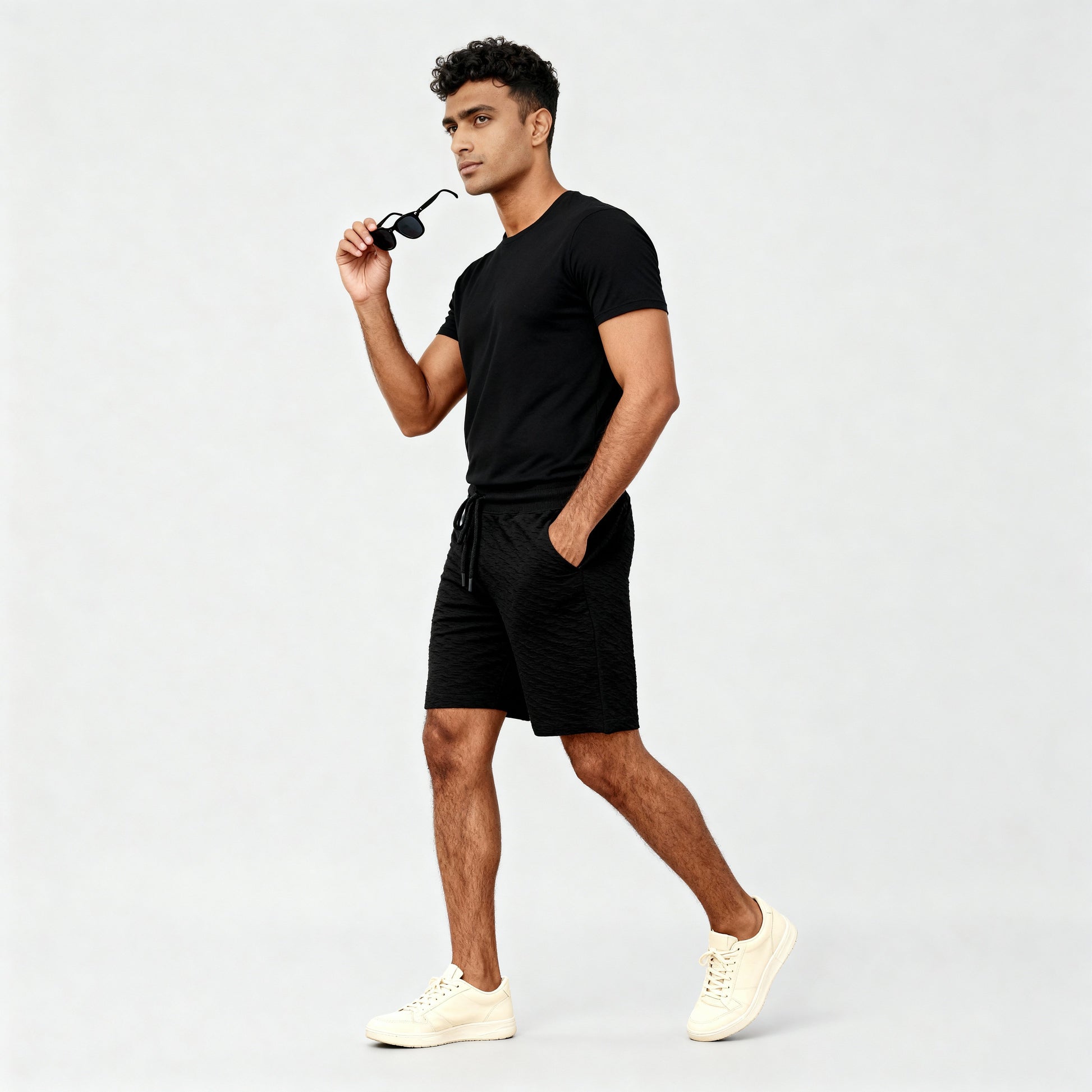 Above Knee Solid Structured Uniset Shorts